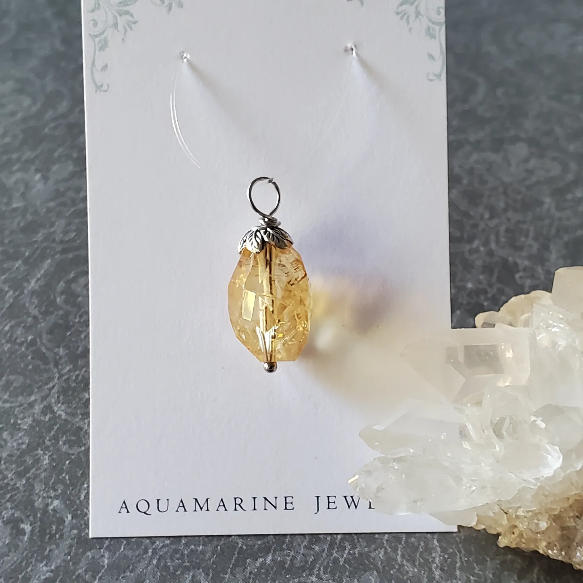 27mm x 11mm x 11mm Citrine Pendant (photo 9 of 12)