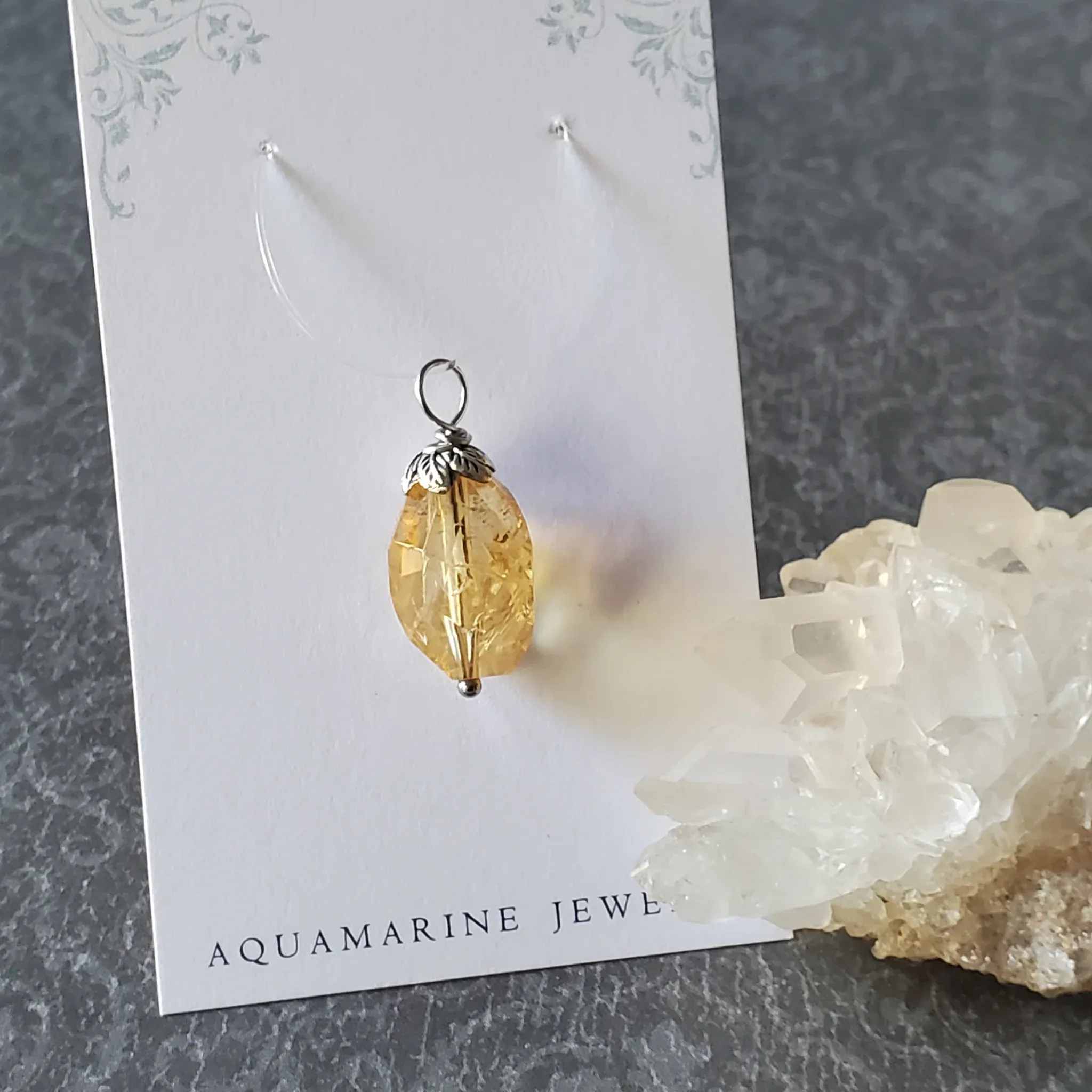 27mm x 11mm x 11mm Citrine Pendant (photo 10 of 12)