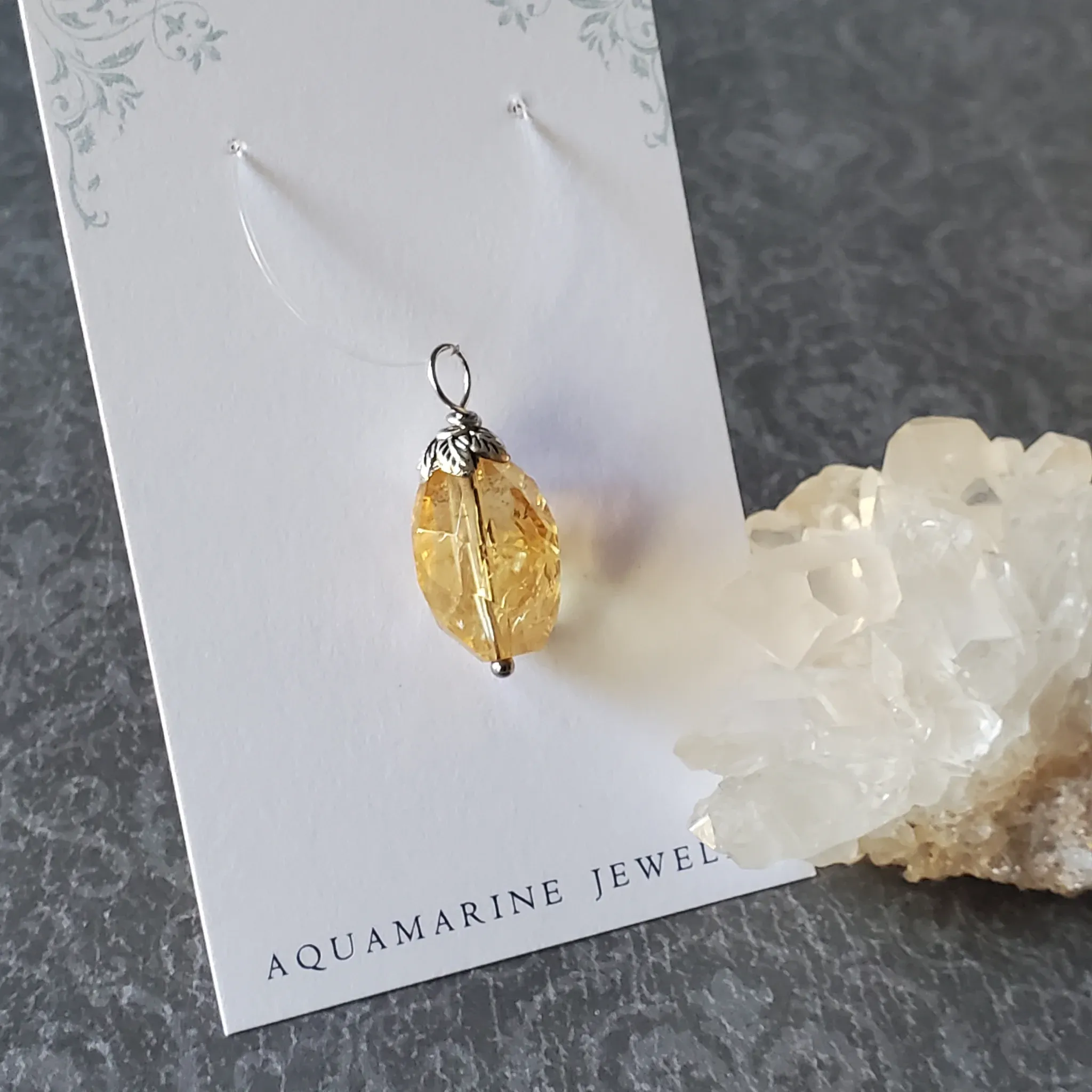 27mm x 11mm x 11mm Citrine Pendant (photo 11 of 12)