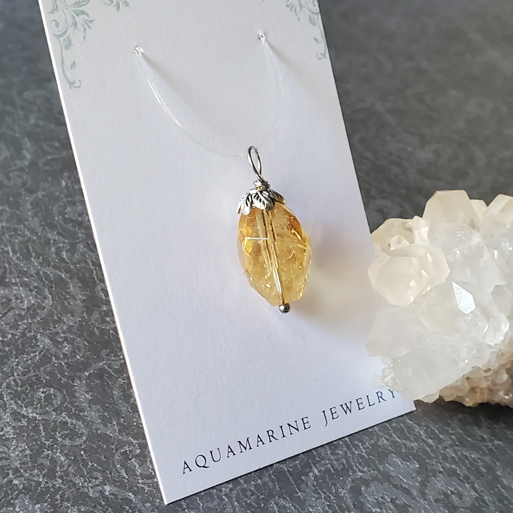 27mm x 11mm x 11mm Citrine Pendant (photo 12 of 12)
