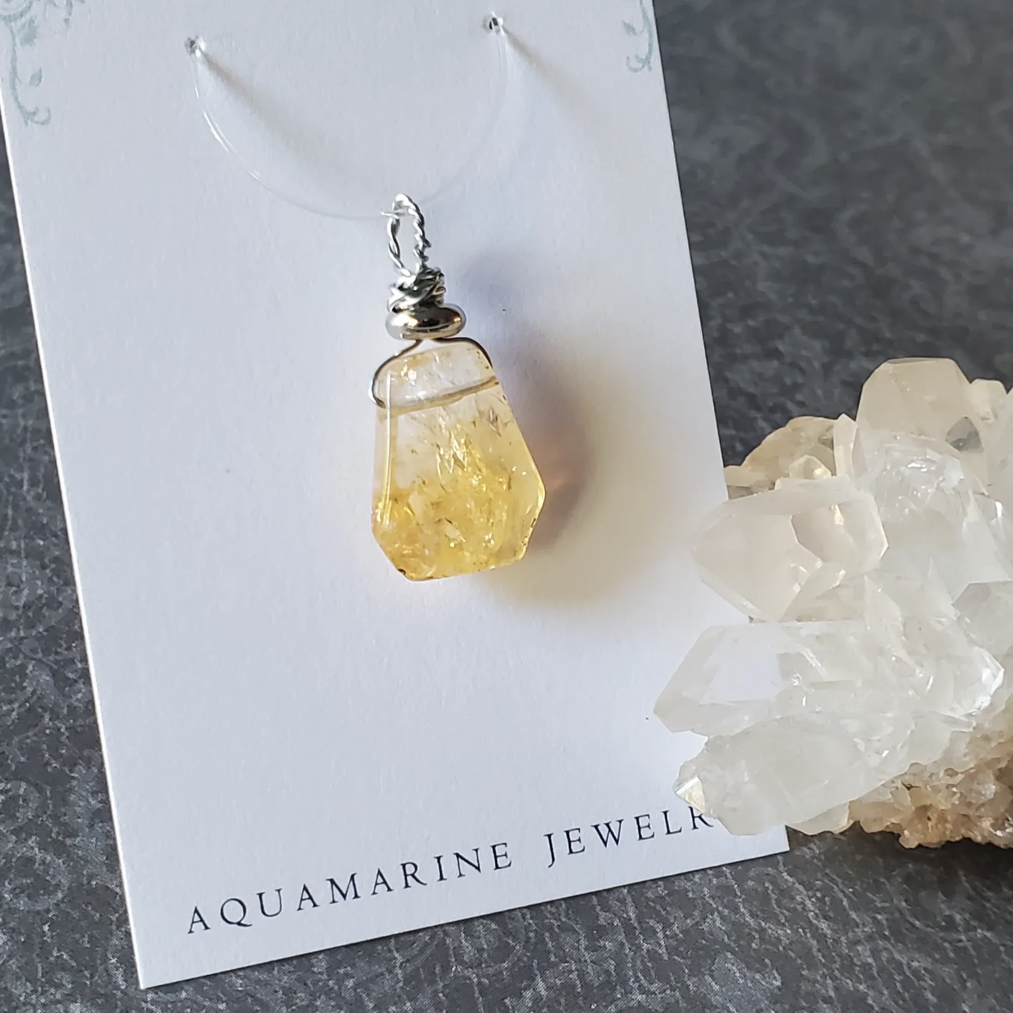 28mm x 13mm x 7mm Citrine Pendant