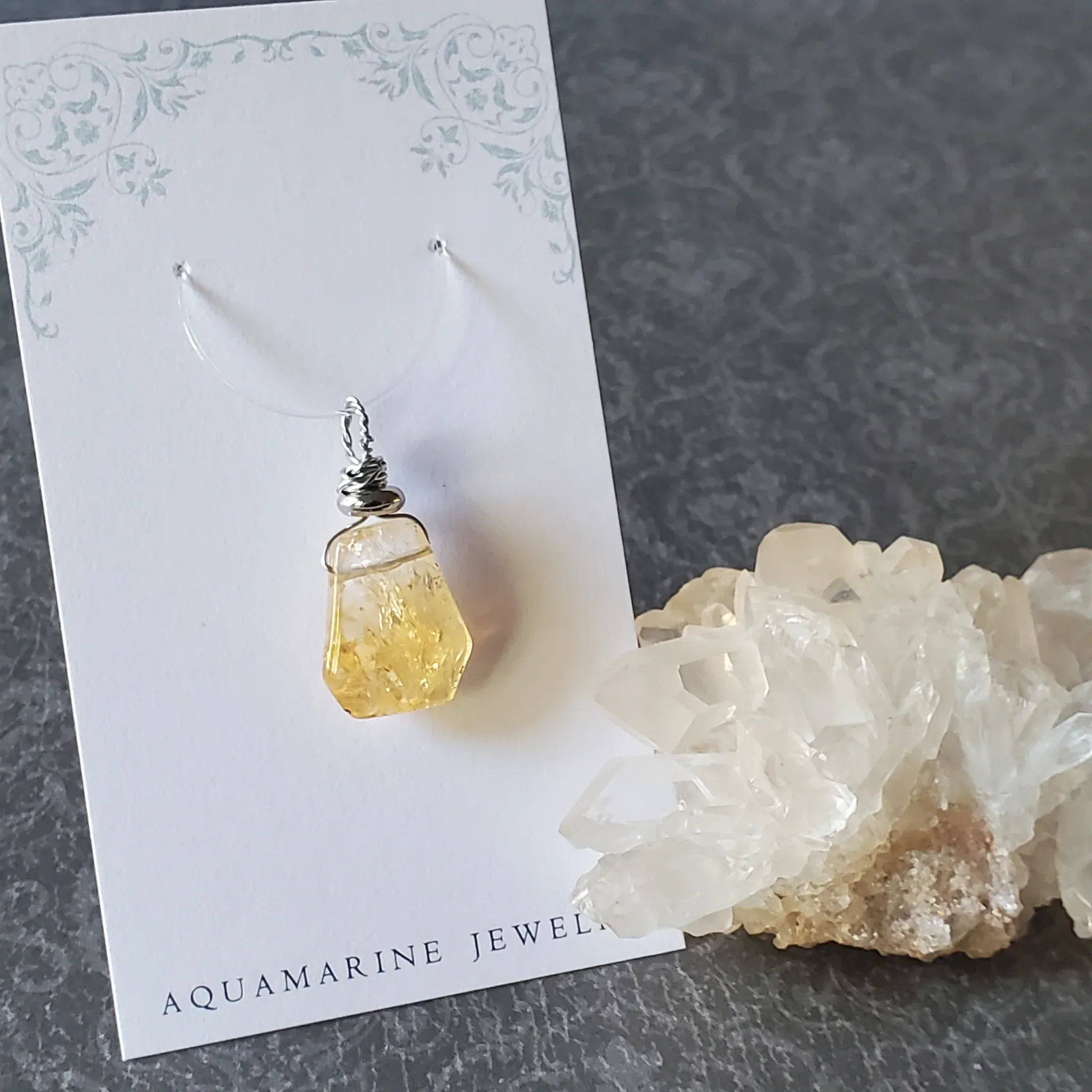 28mm x 13mm x 7mm Citrine Pendant (photo 2 of 10)