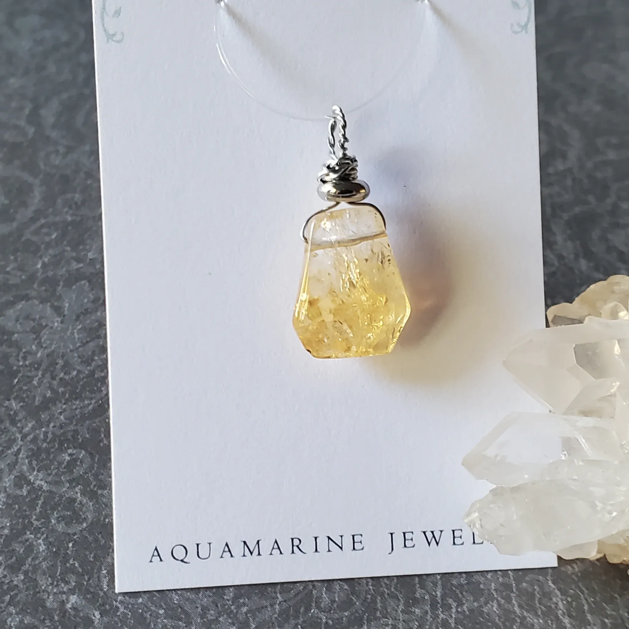 28mm x 13mm x 7mm Citrine Pendant (photo 5 of 10)