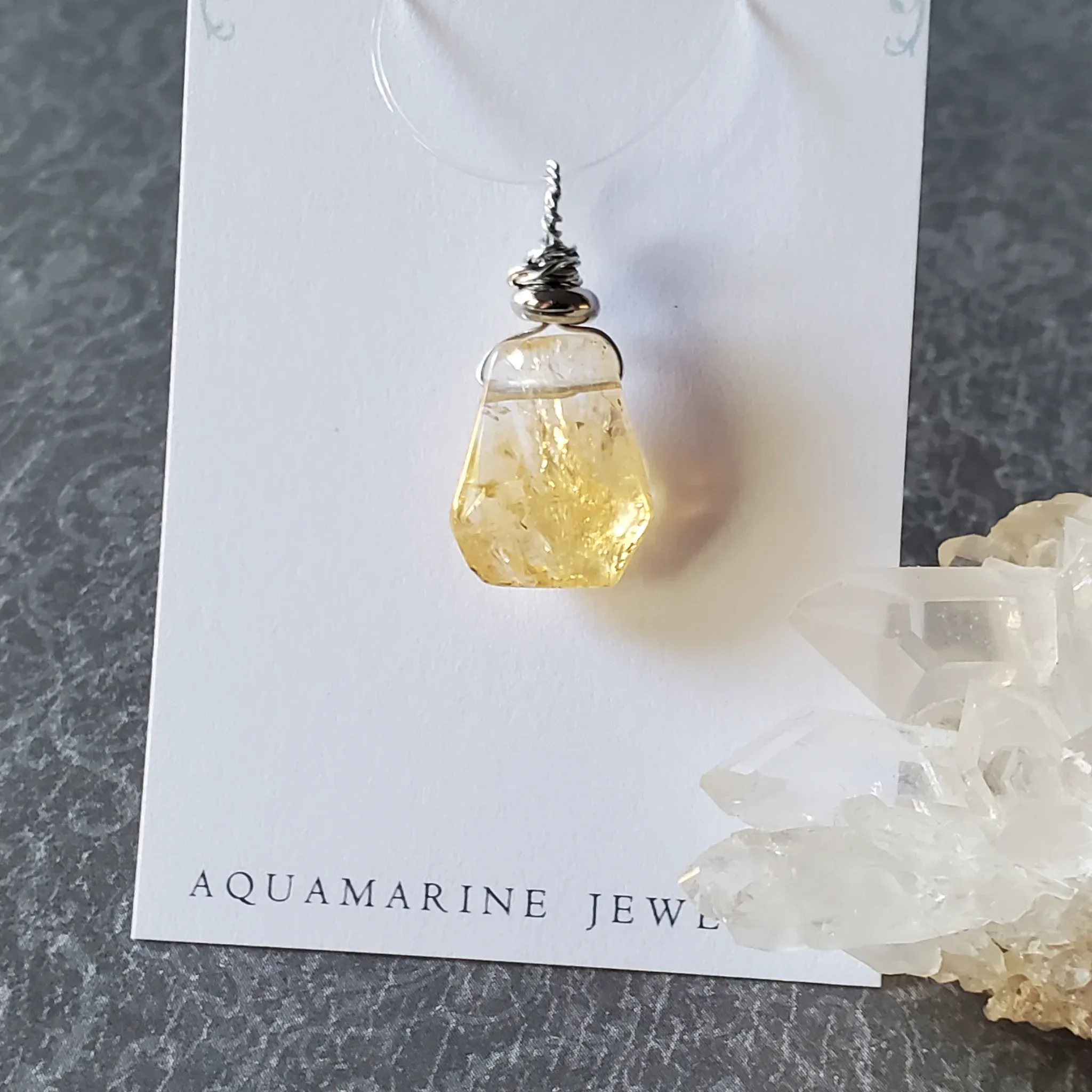 28mm x 13mm x 7mm Citrine Pendant (photo 6 of 10)
