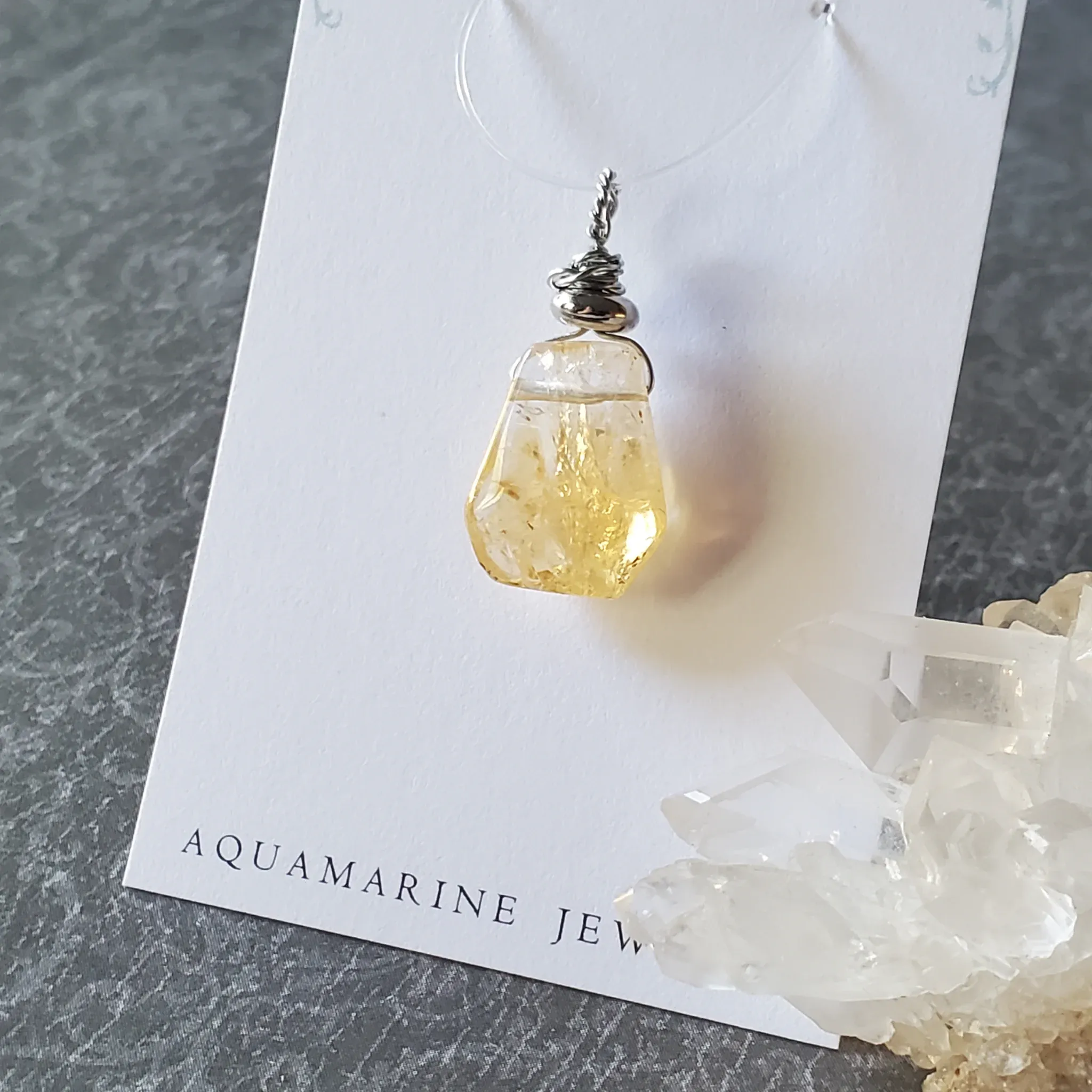 28mm x 13mm x 7mm Citrine Pendant (photo 7 of 10)