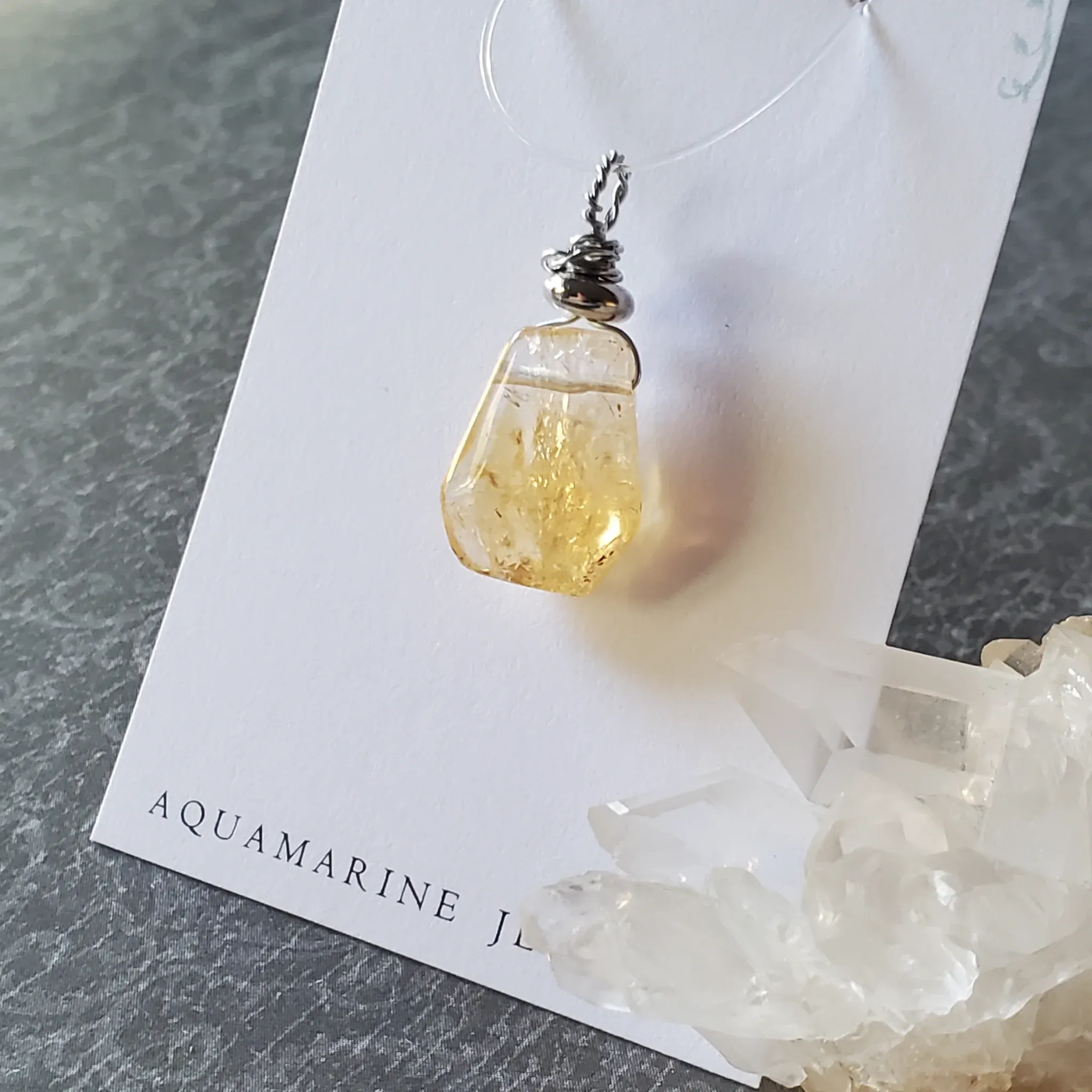 28mm x 13mm x 7mm Citrine Pendant (photo 8 of 10)