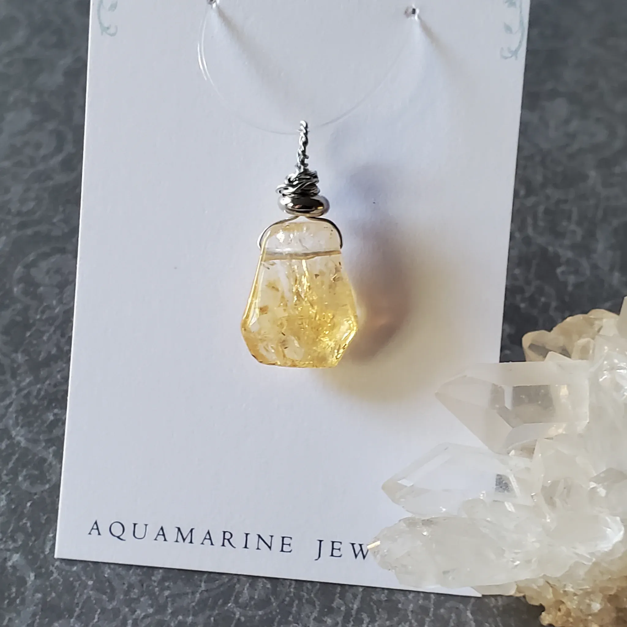 28mm x 13mm x 7mm Citrine Pendant (photo 9 of 10)