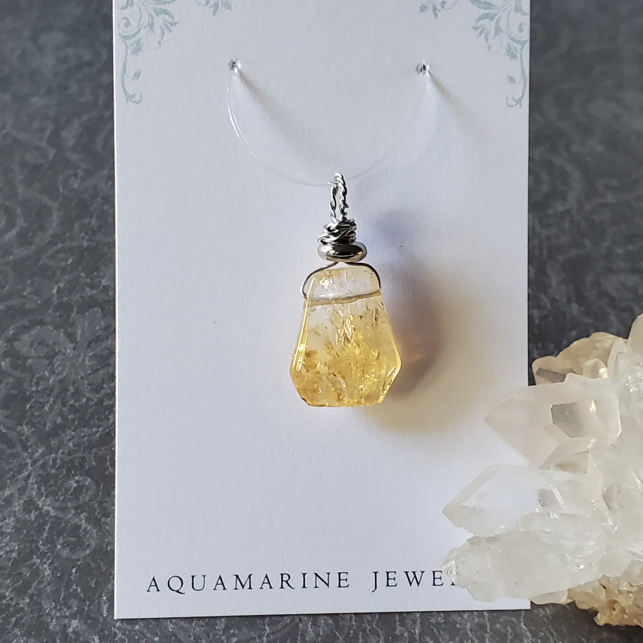 28mm x 13mm x 7mm Citrine Pendant (photo 10 of 10)