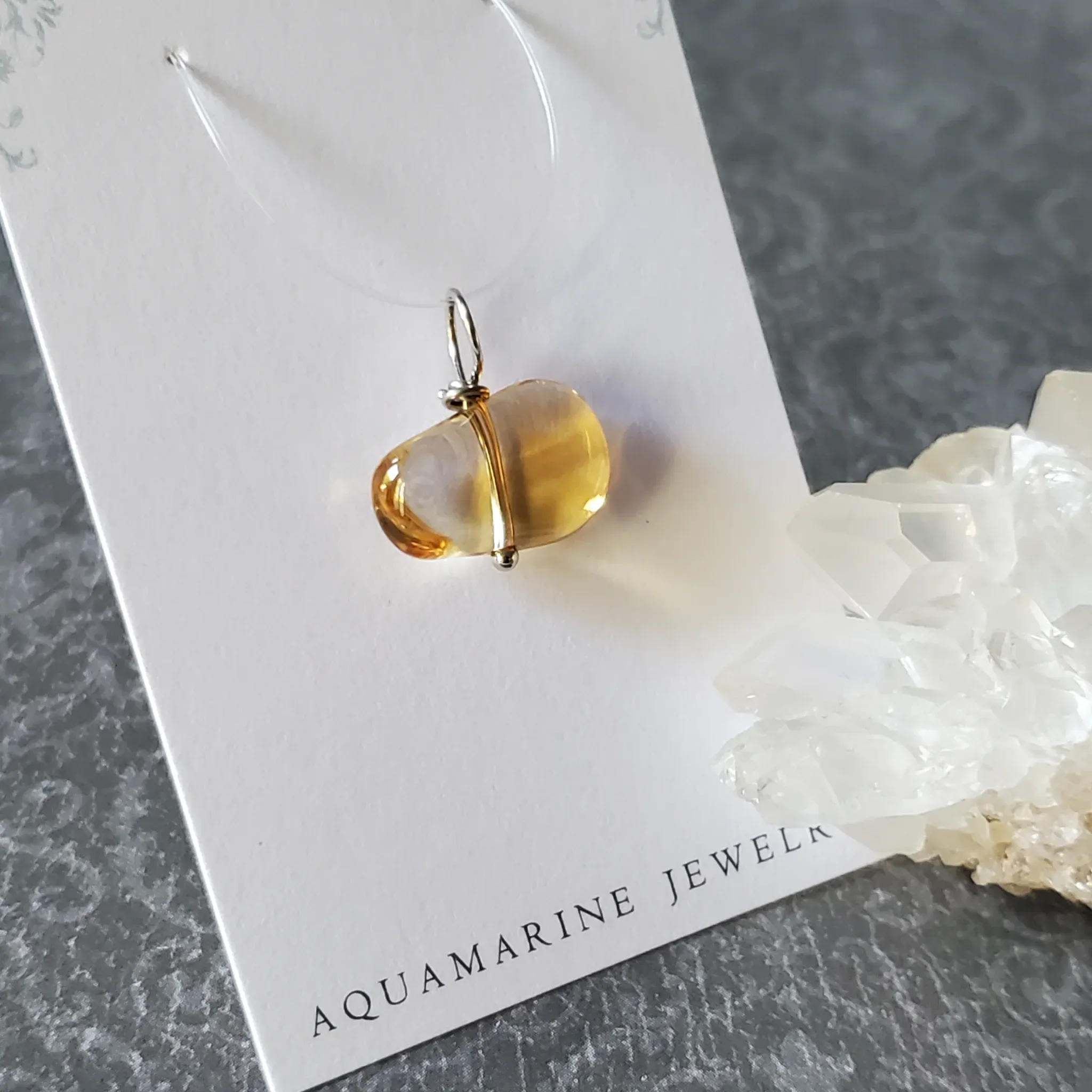 19mm x 18mm x 6.5mm Citrine Pendant (photo 12 of 12)