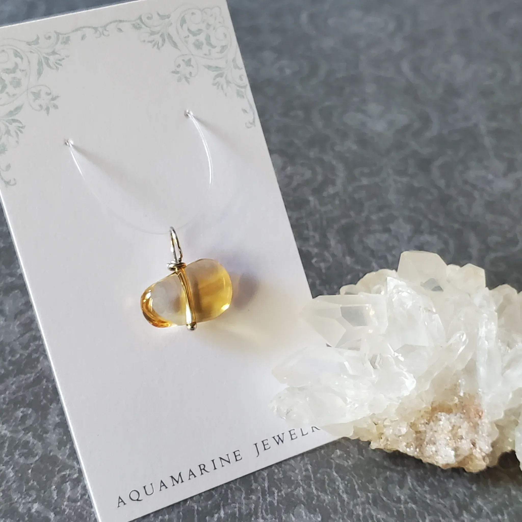 19mm x 18mm x 6.5mm Citrine Pendant (photo 11 of 12)