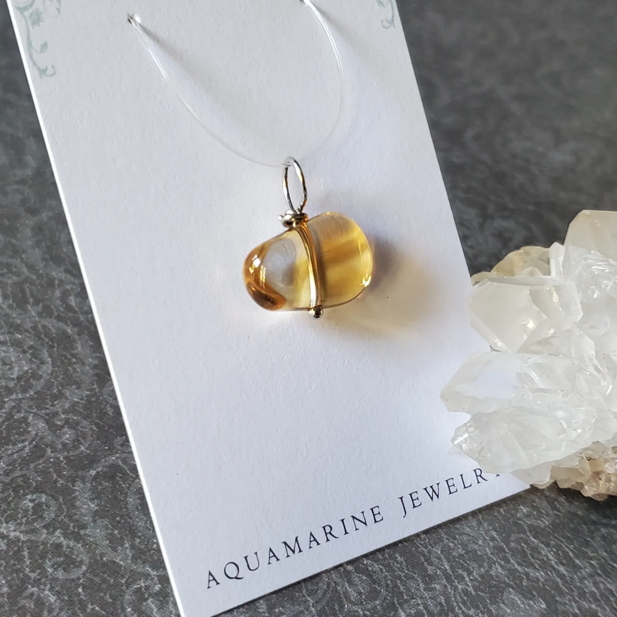 19mm x 18mm x 6.5mm Citrine Pendant (photo 10 of 12)