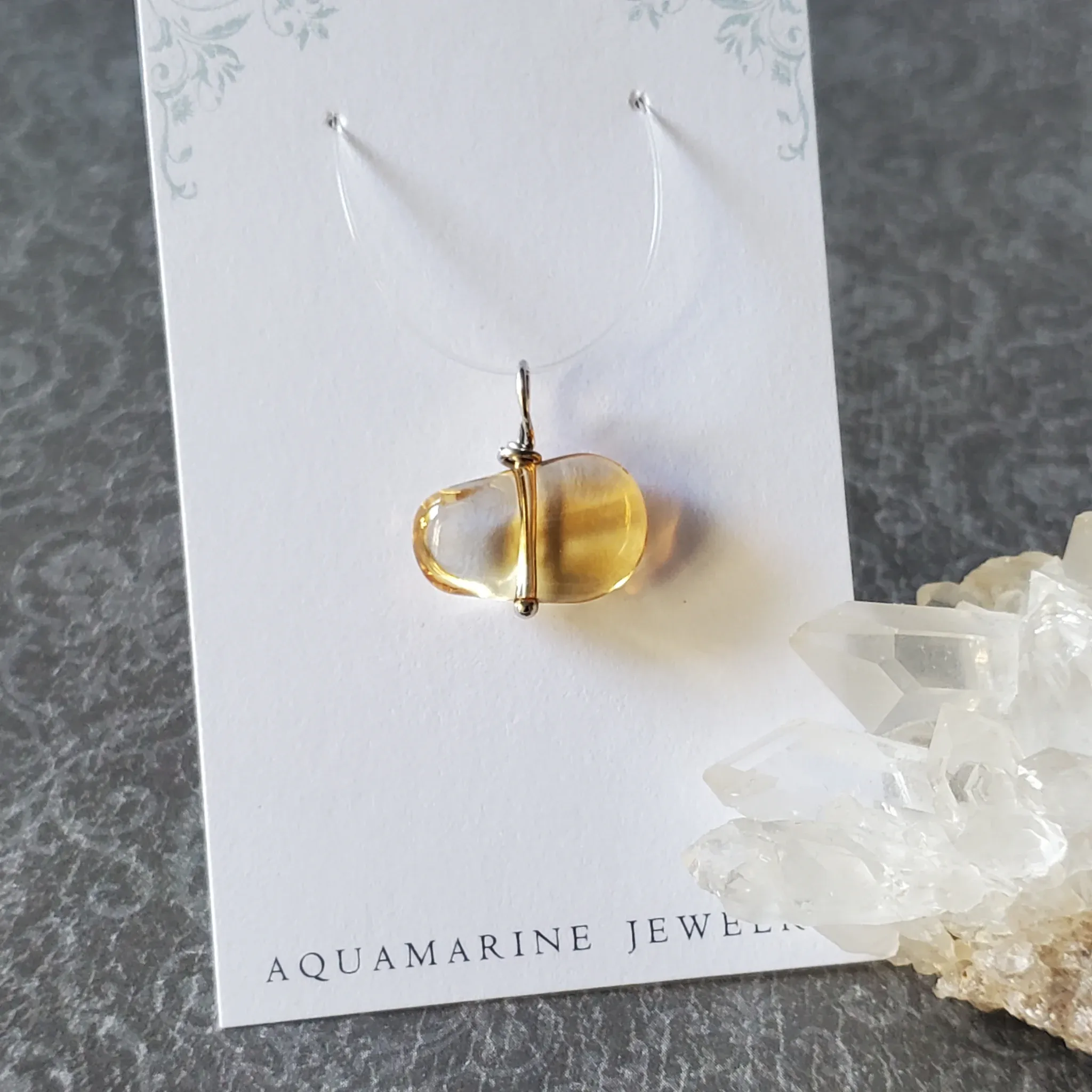 19mm x 18mm x 6.5mm Citrine Pendant (photo 8 of 12)