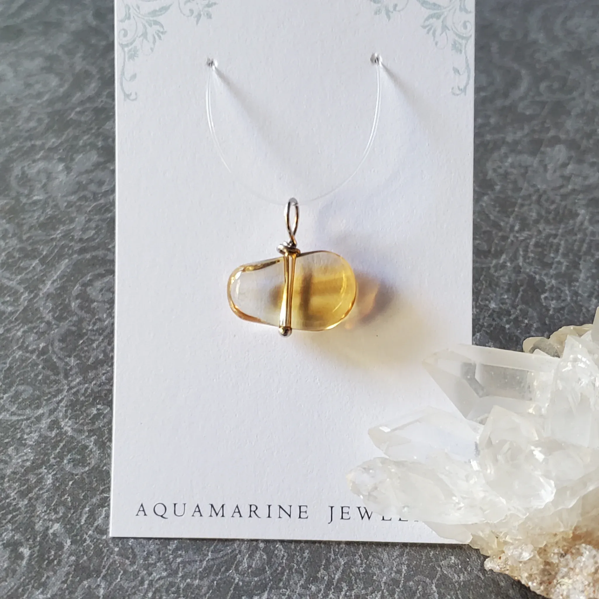 19mm x 18mm x 6.5mm Citrine Pendant (photo 7 of 12)