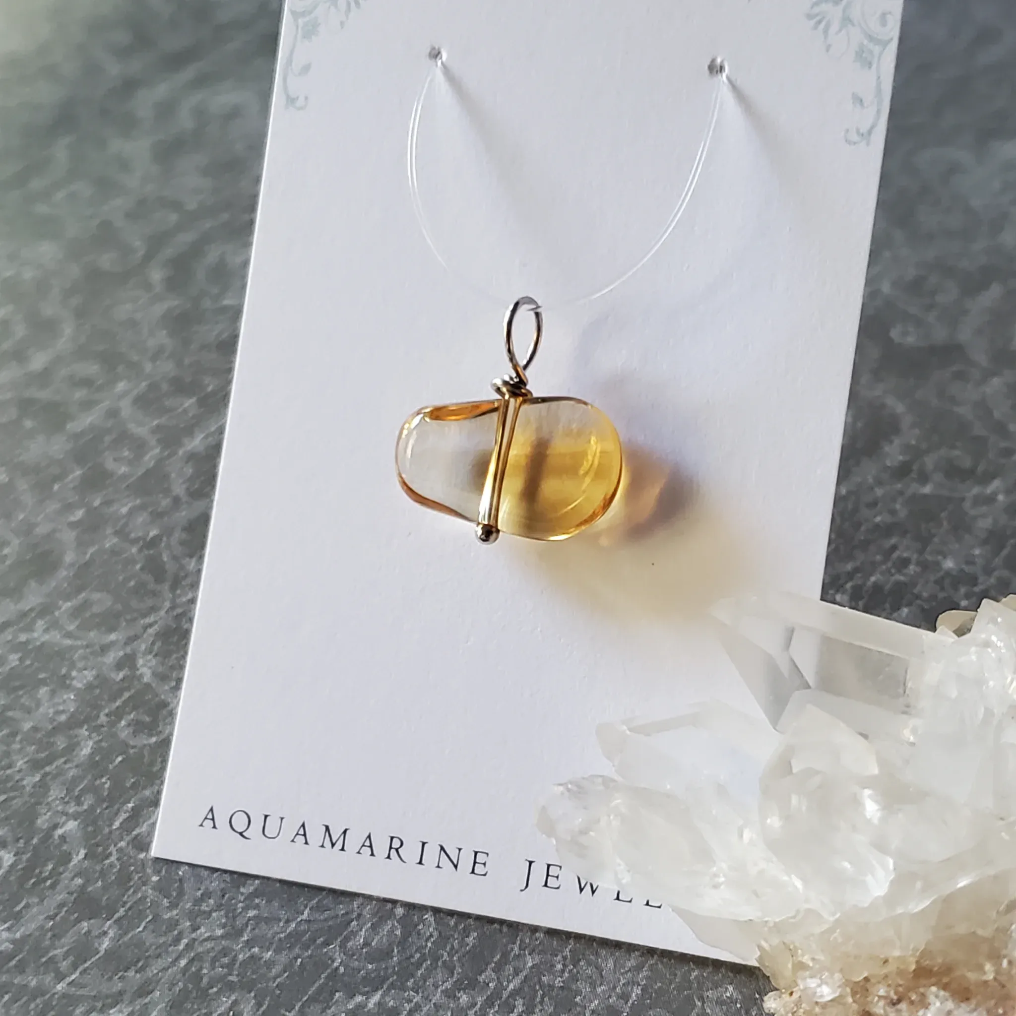 19mm x 18mm x 6.5mm Citrine Pendant (photo 6 of 12)