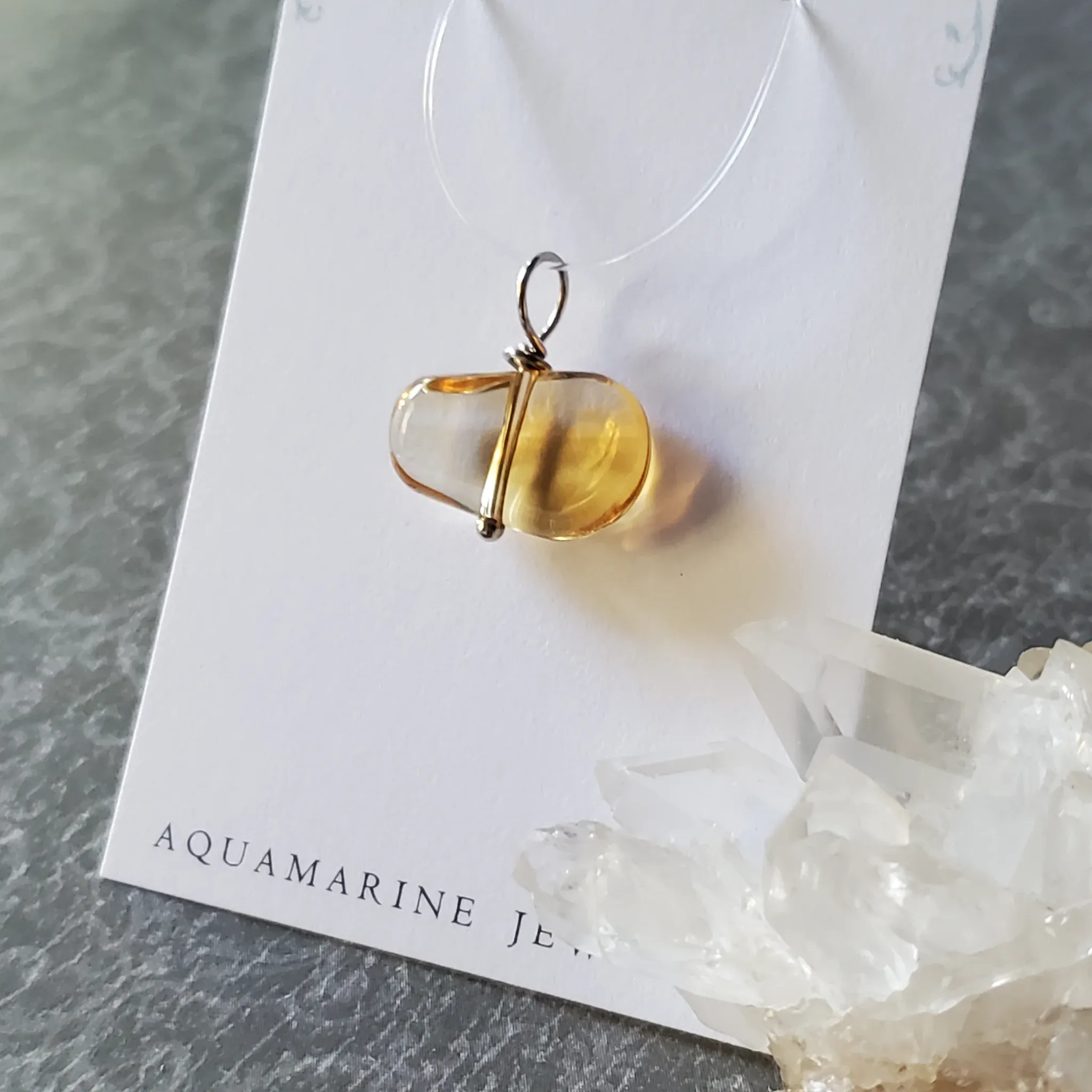19mm x 18mm x 6.5mm Citrine Pendant (photo 5 of 12)