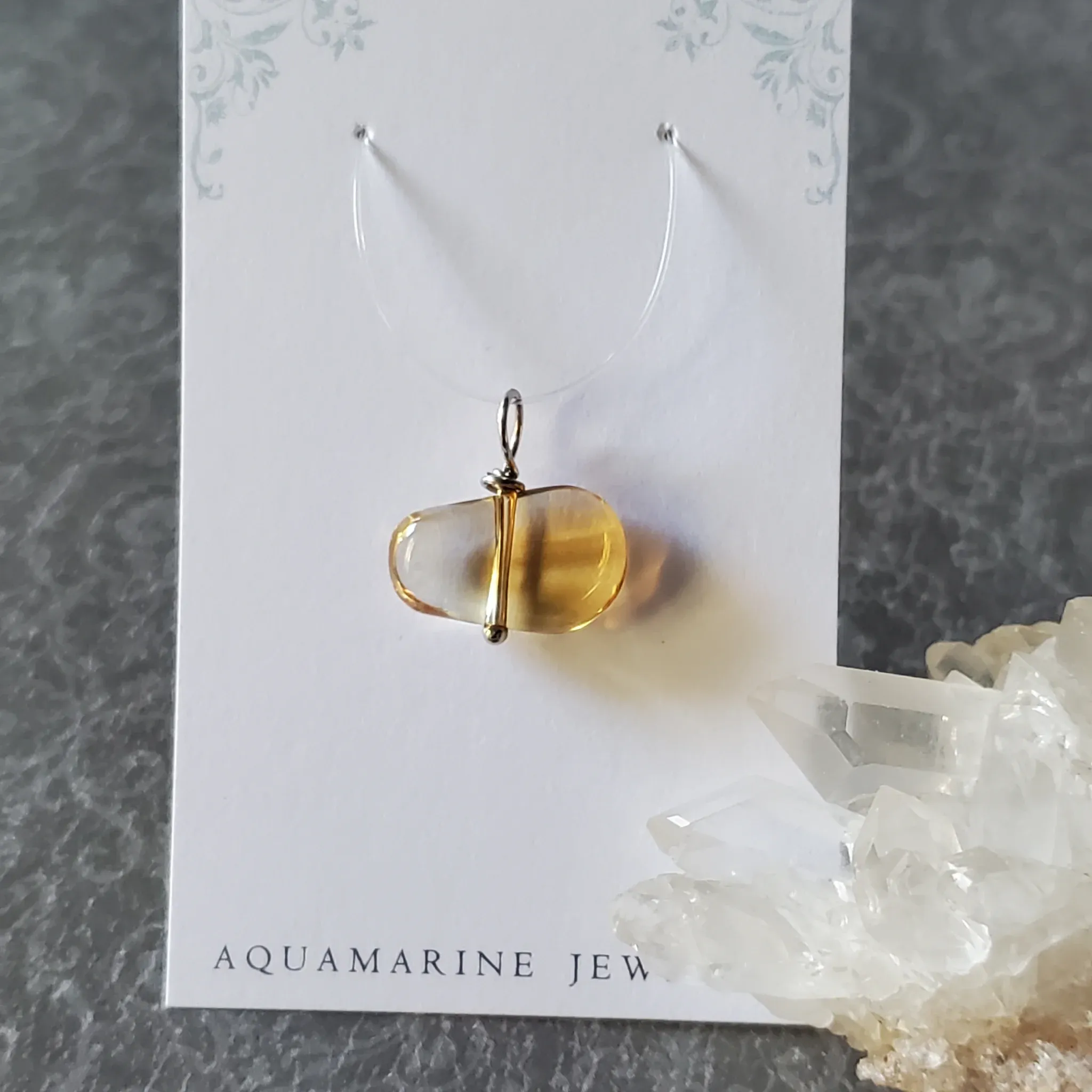 19mm x 18mm x 6.5mm Citrine Pendant (photo 4 of 12)
