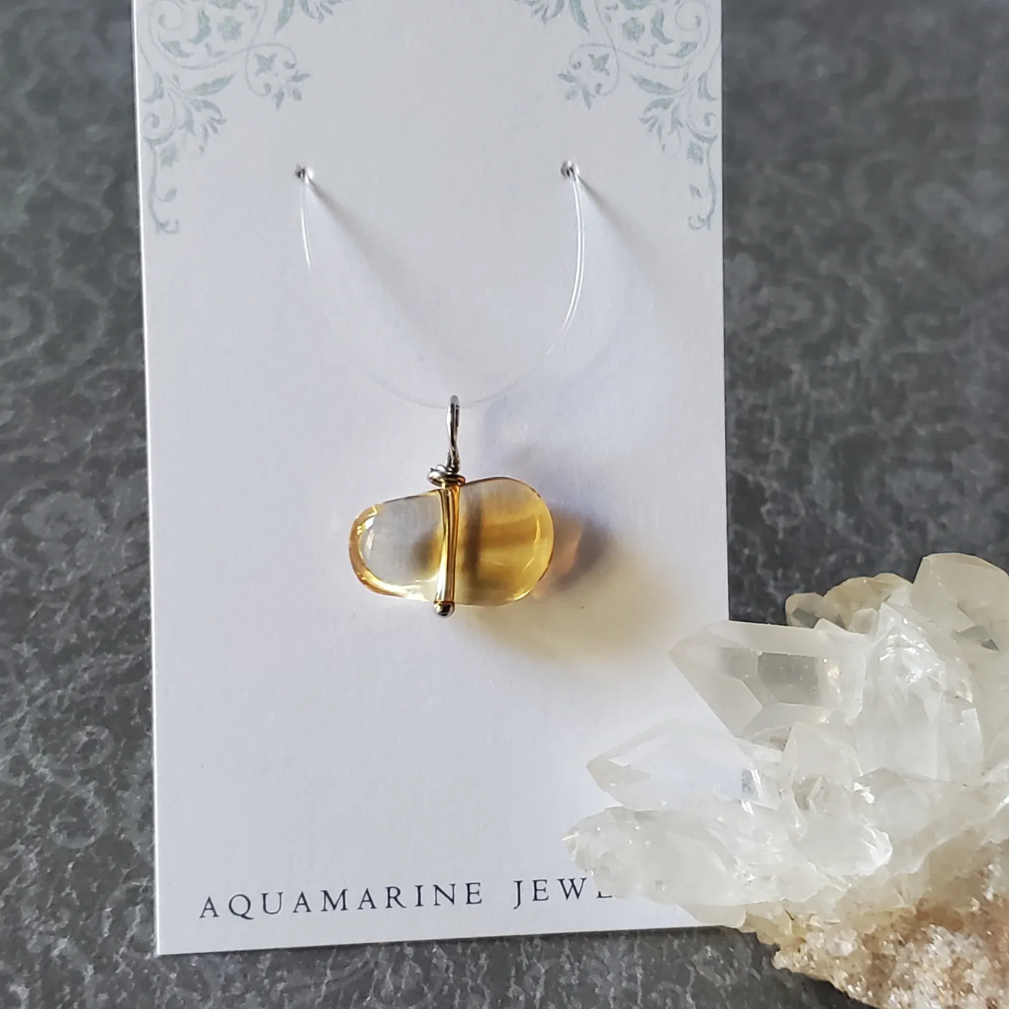 19mm x 18mm x 6.5mm Citrine Pendant (photo 3 of 12)