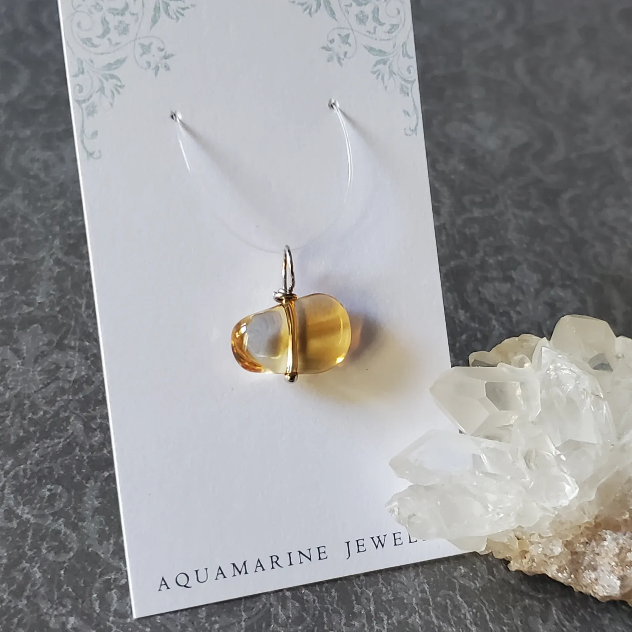 19mm x 18mm x 6.5mm Citrine Pendant (photo 2 of 12)