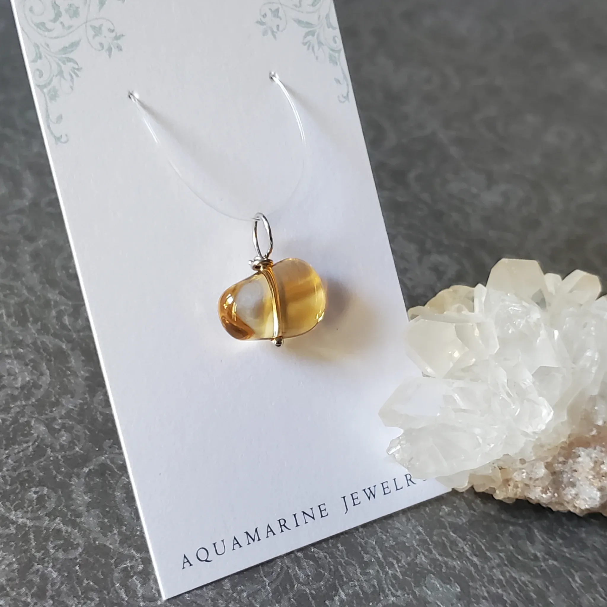 19mm x 18mm x 6.5mm Citrine Pendant