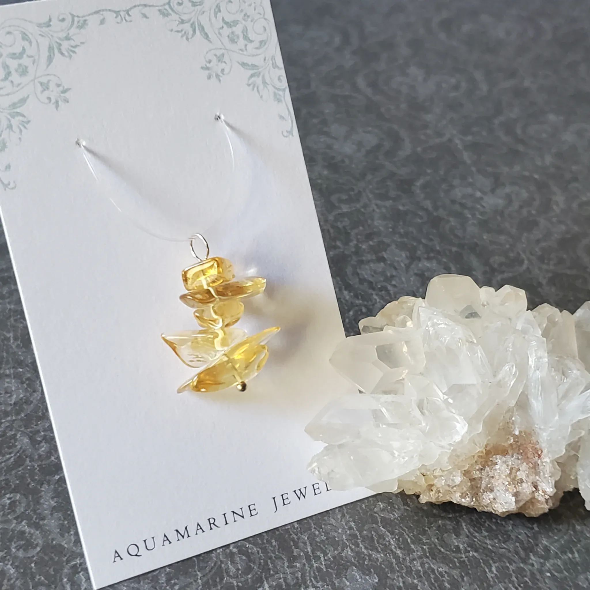 26mm x 16mm x 8mm Citrine Pendant (photo 2 of 10)