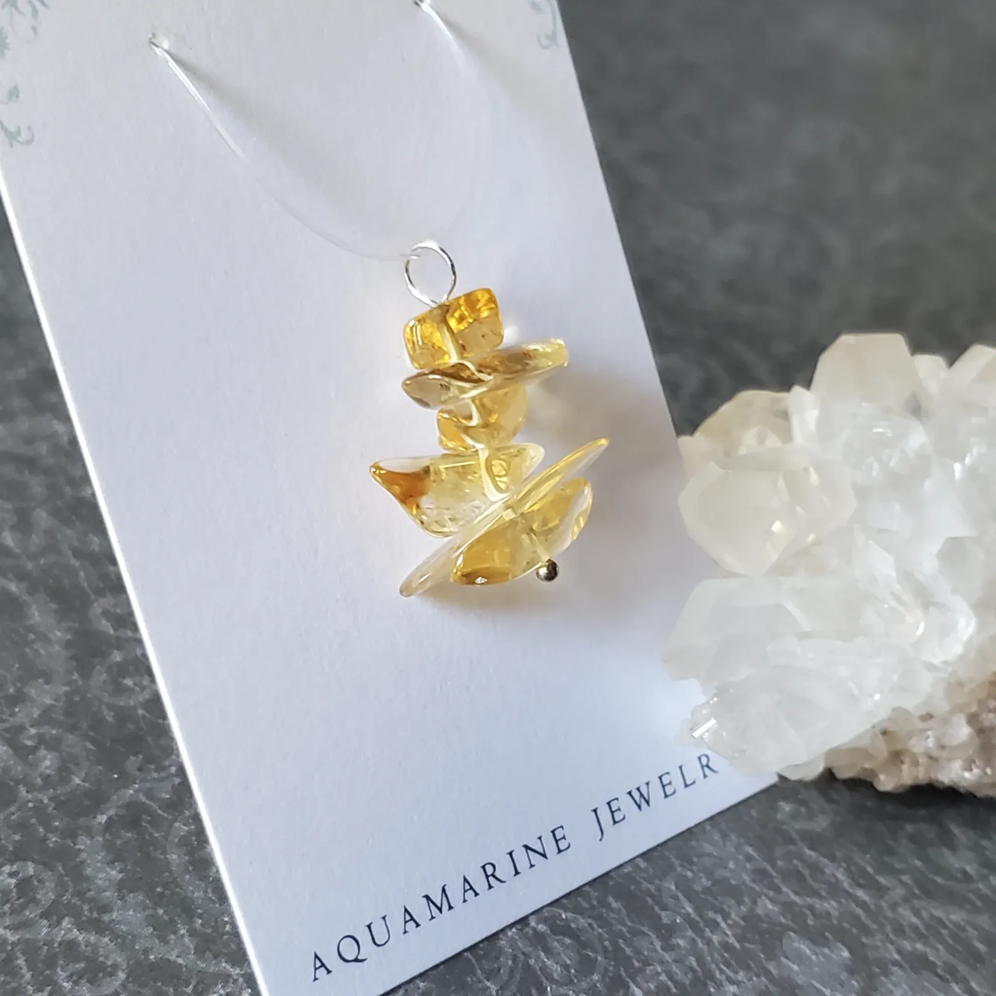 26mm x 16mm x 8mm Citrine Pendant (photo 3 of 10)