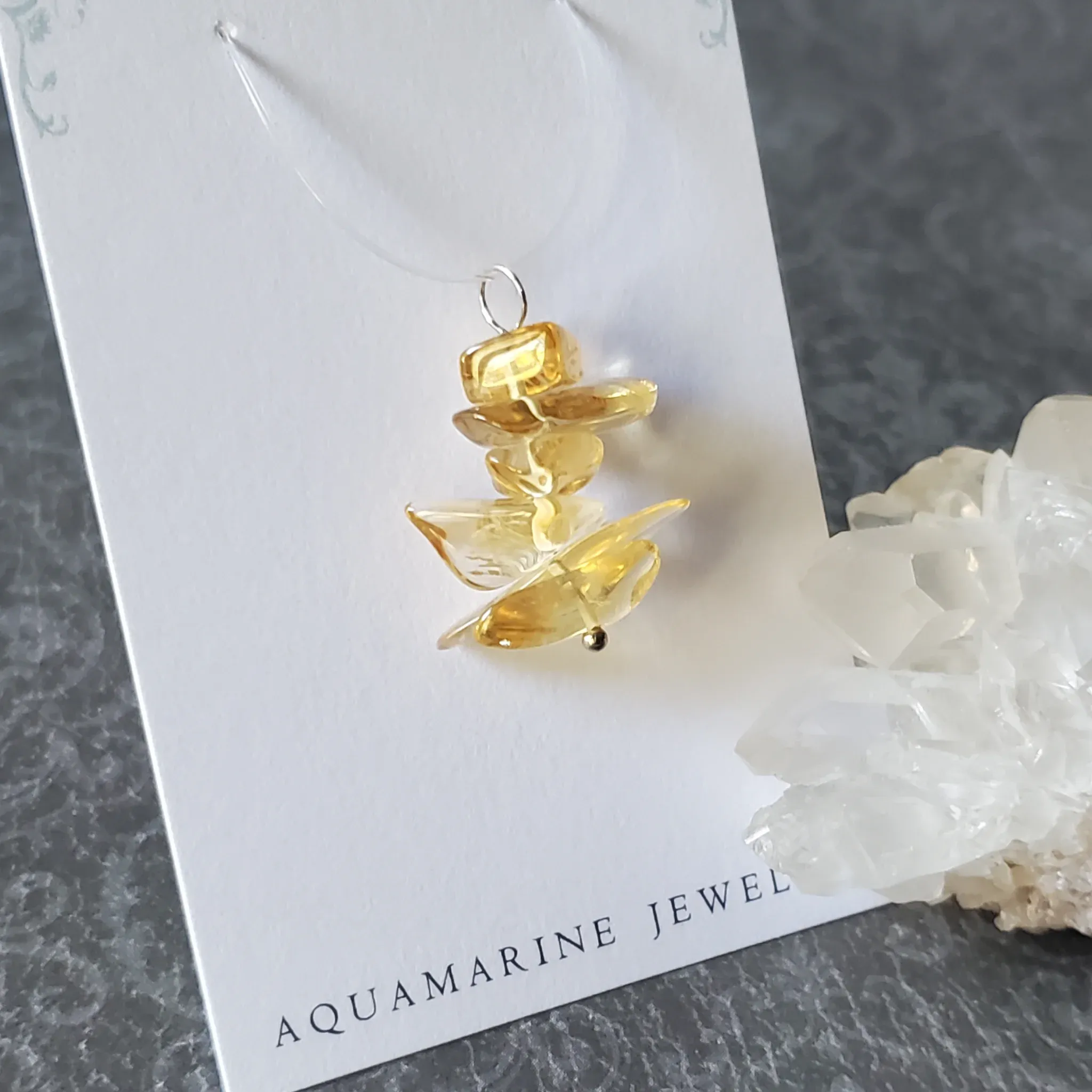 26mm x 16mm x 8mm Citrine Pendant (photo 4 of 10)