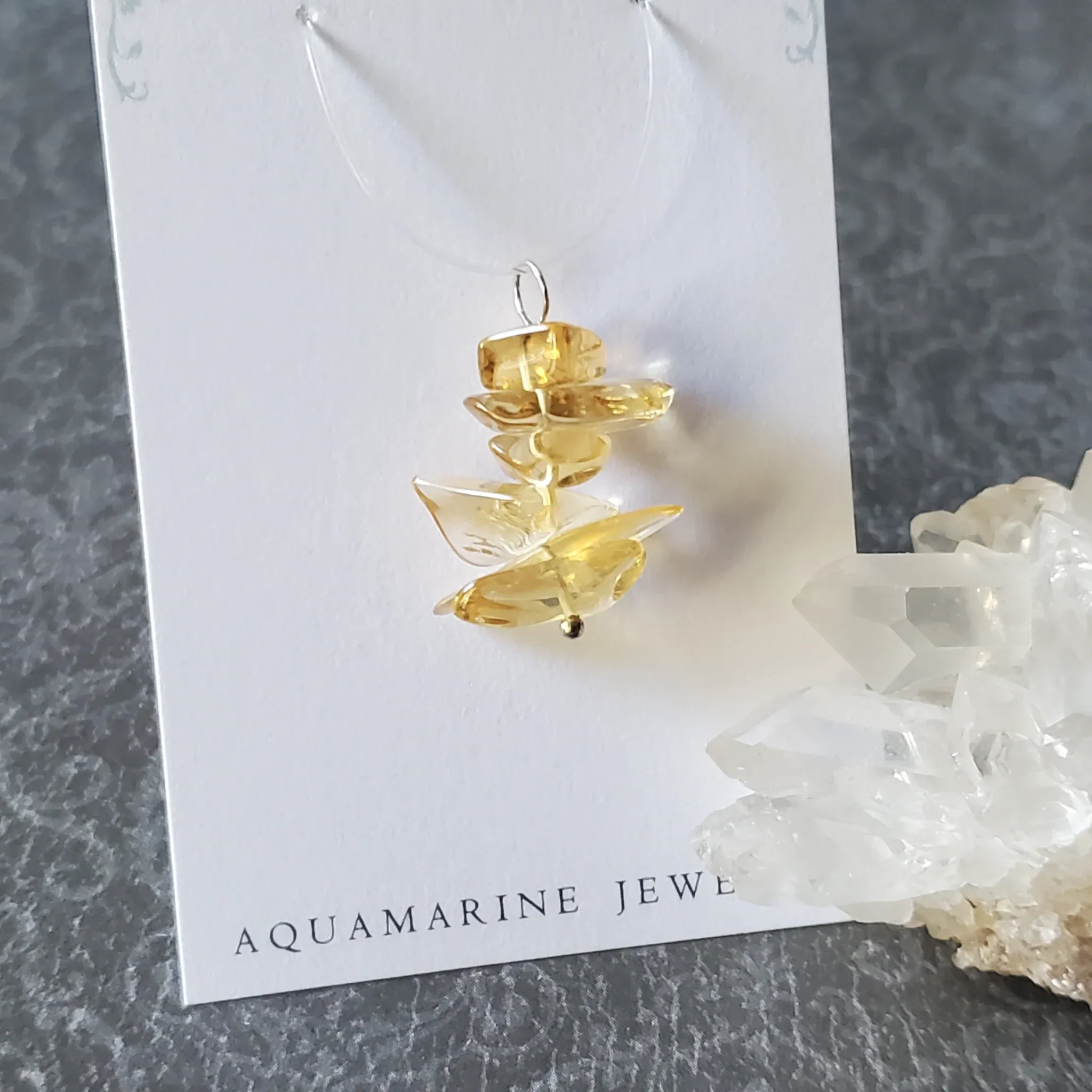 26mm x 16mm x 8mm Citrine Pendant (photo 5 of 10)