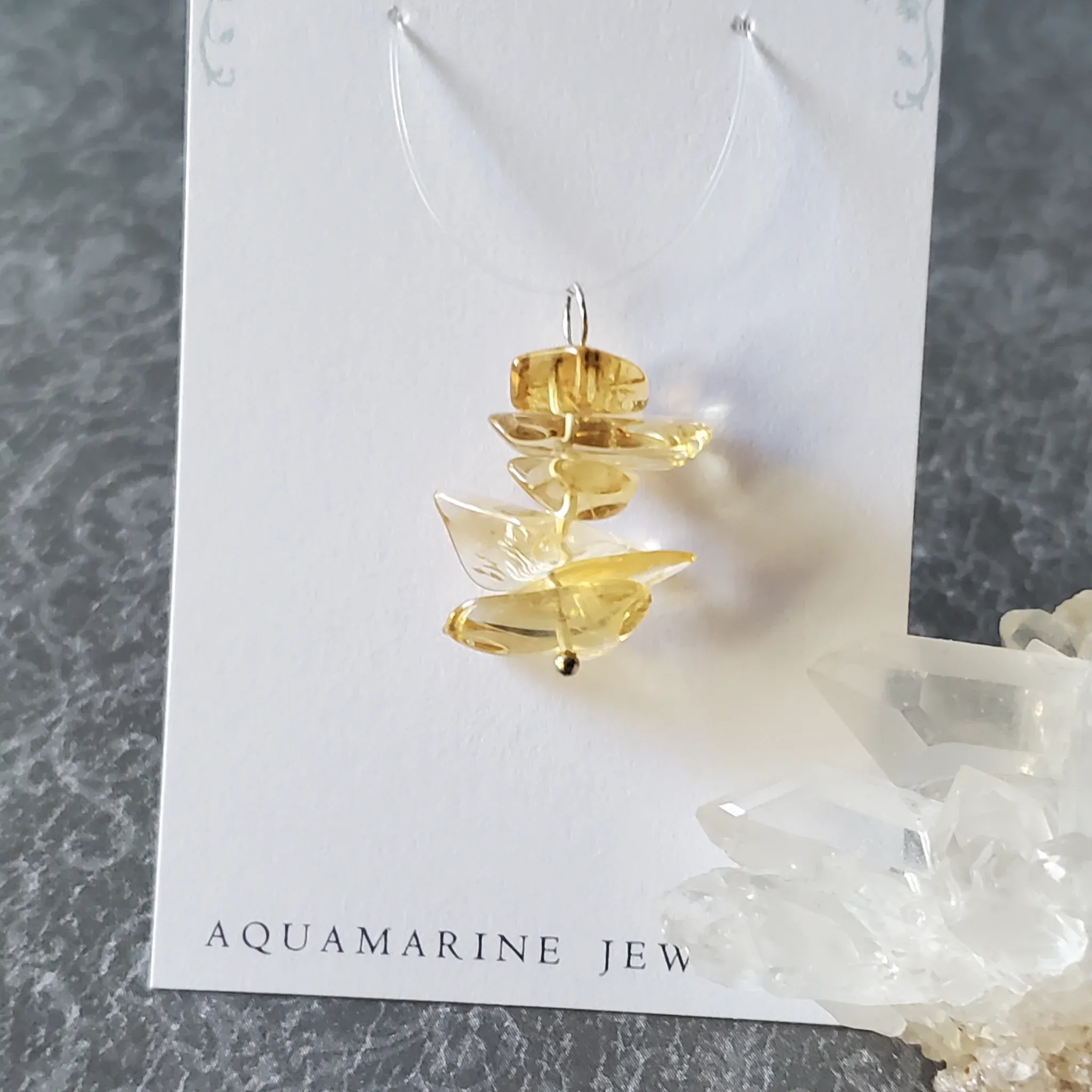 26mm x 16mm x 8mm Citrine Pendant (photo 6 of 10)