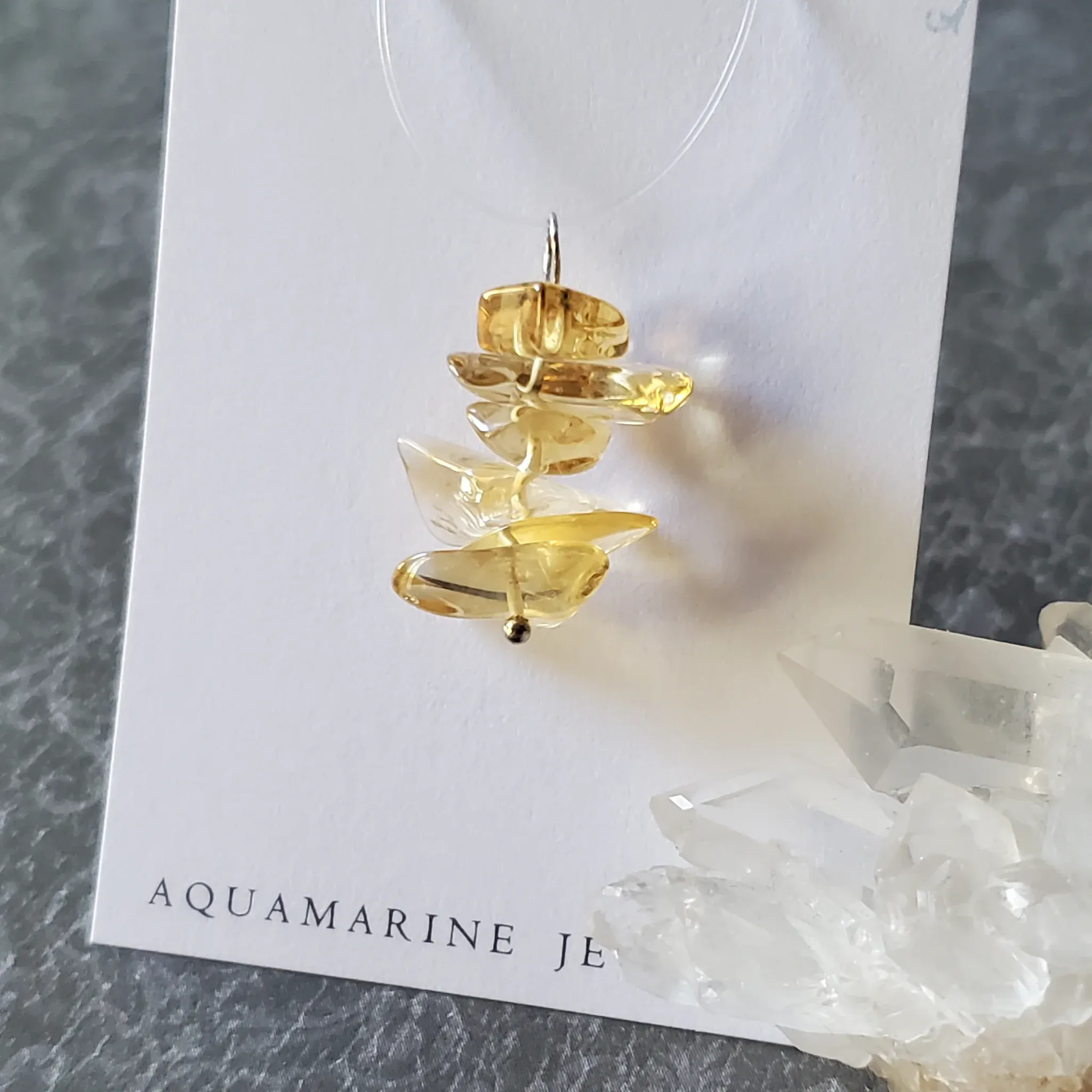 26mm x 16mm x 8mm Citrine Pendant (photo 7 of 10)