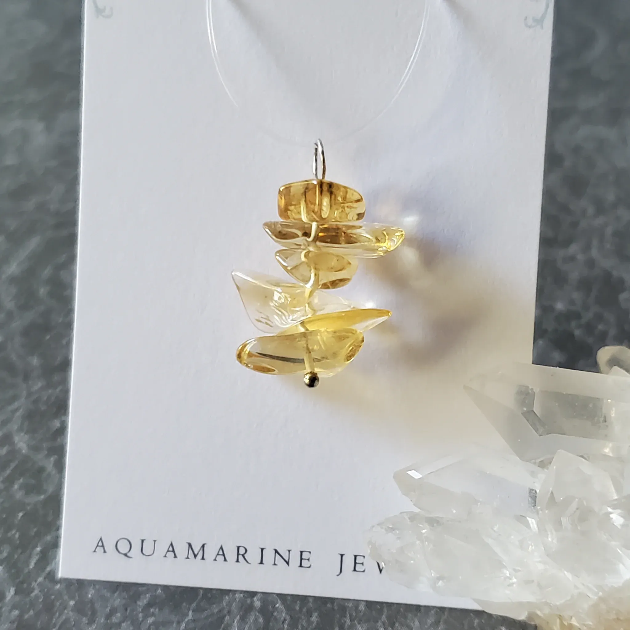 26mm x 16mm x 8mm Citrine Pendant (photo 9 of 10)