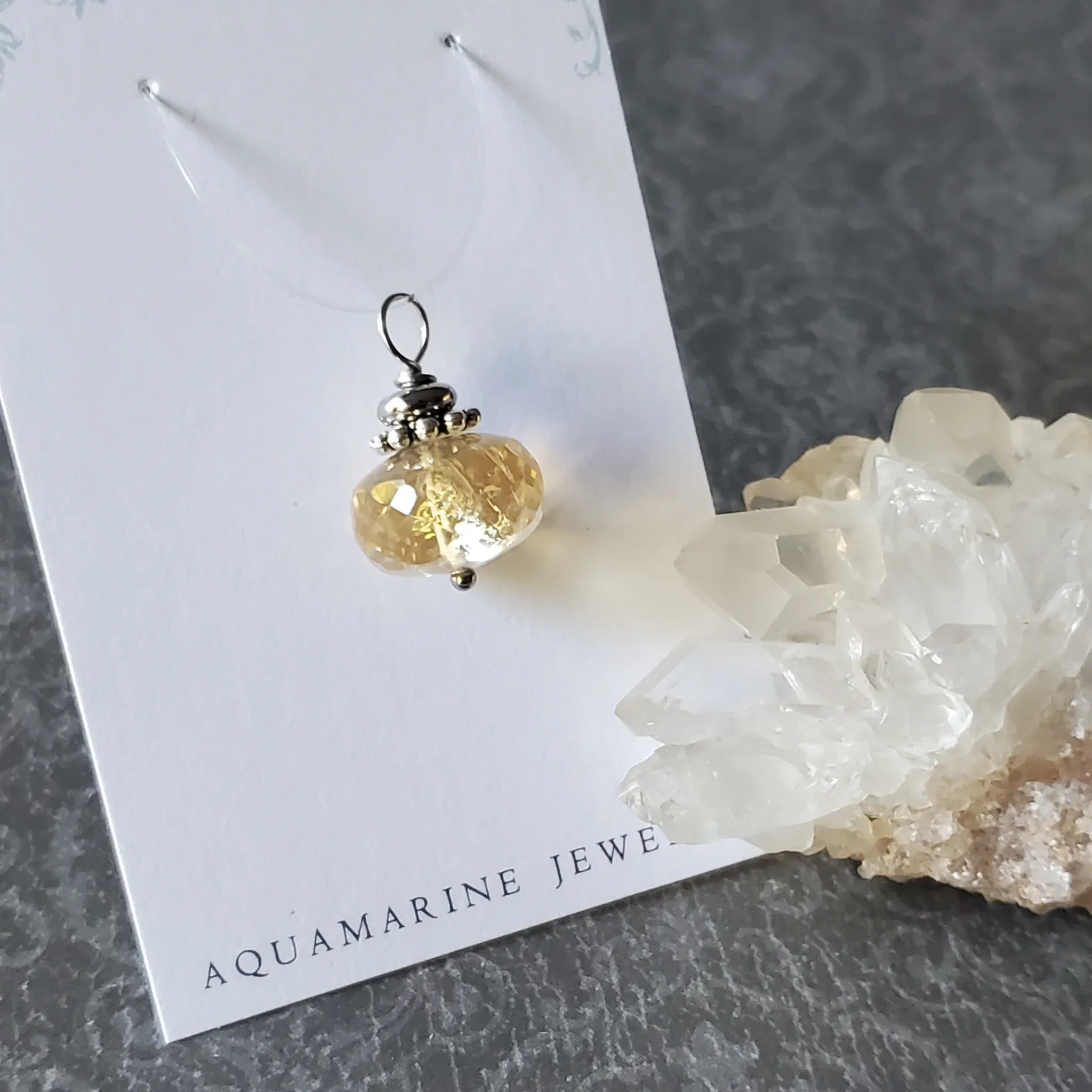 22mm x 14mm x 14mm Citrine Pendant
