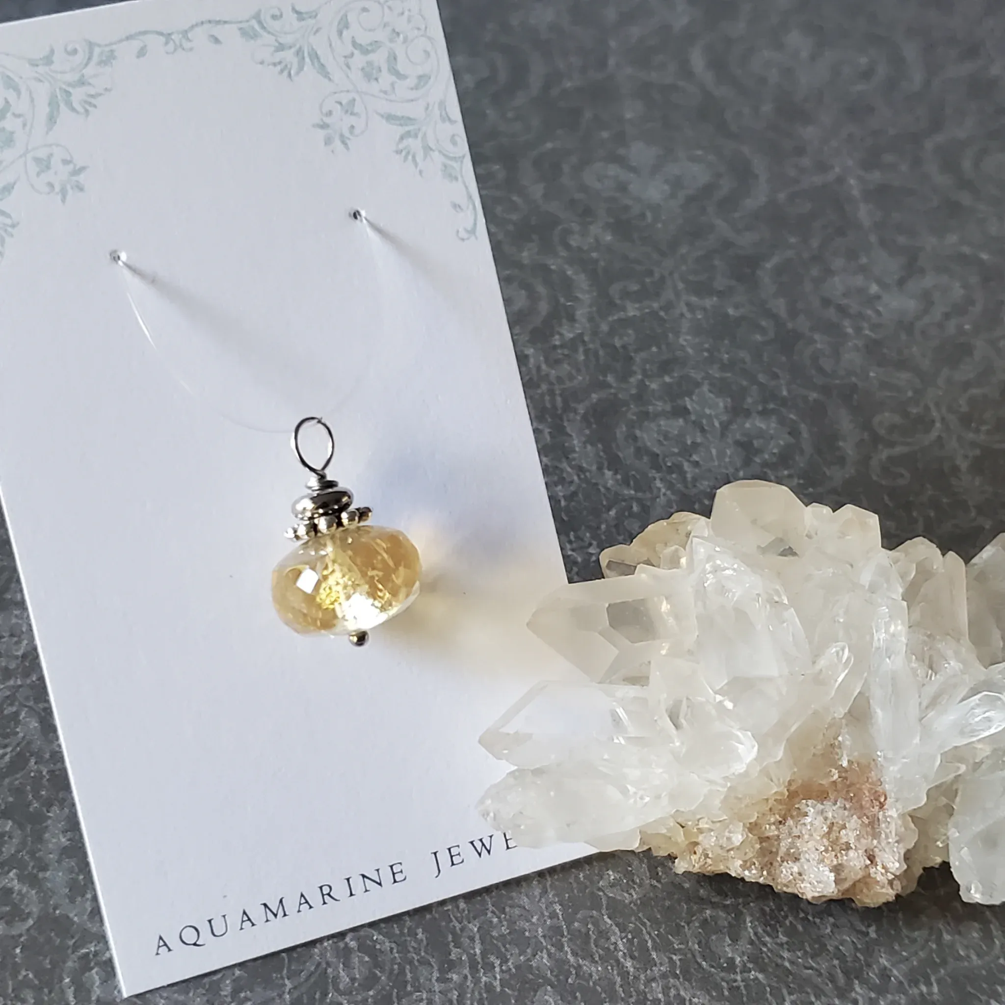 22mm x 14mm x 14mm Citrine Pendant (photo 2 of 11)
