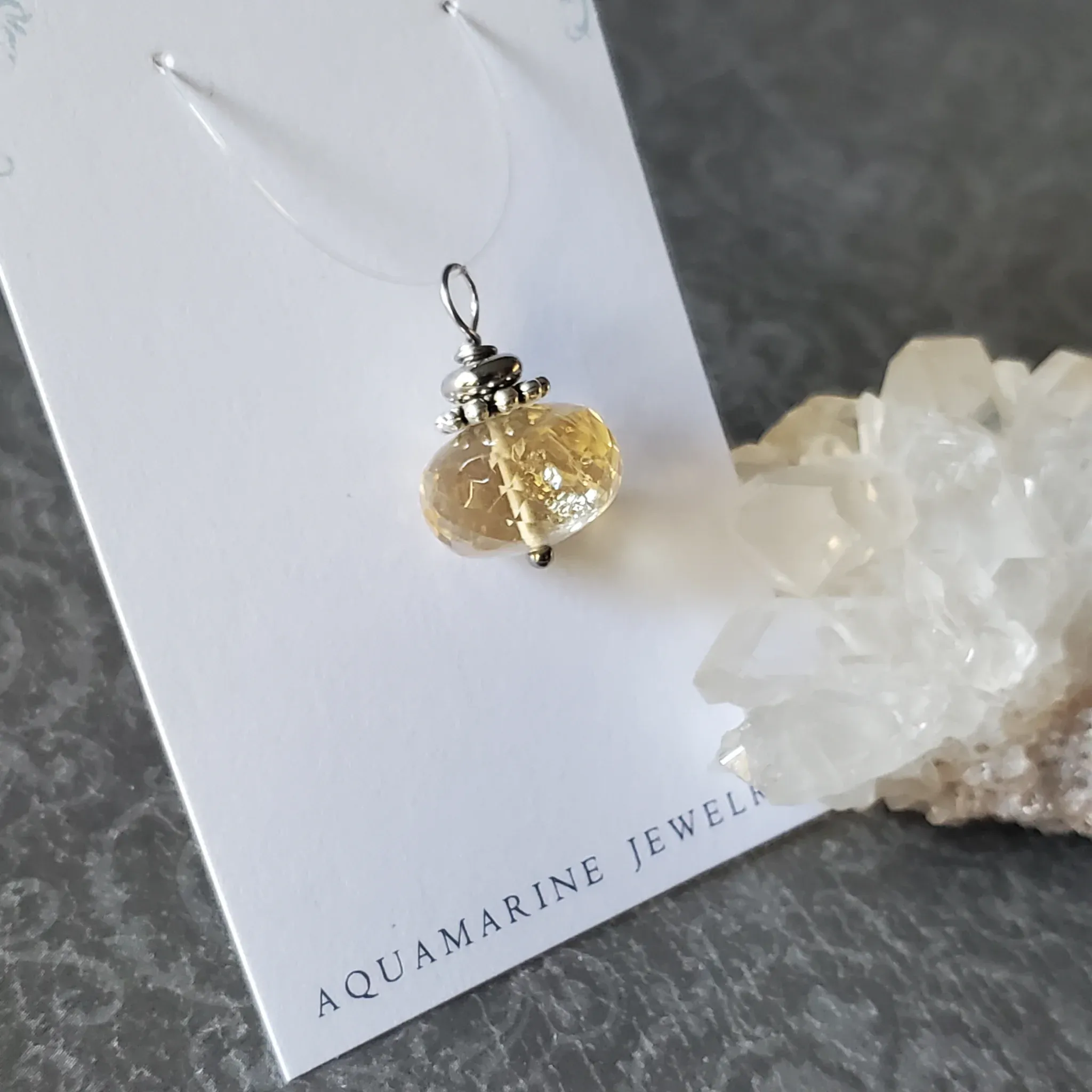 22mm x 14mm x 14mm Citrine Pendant (photo 3 of 11)