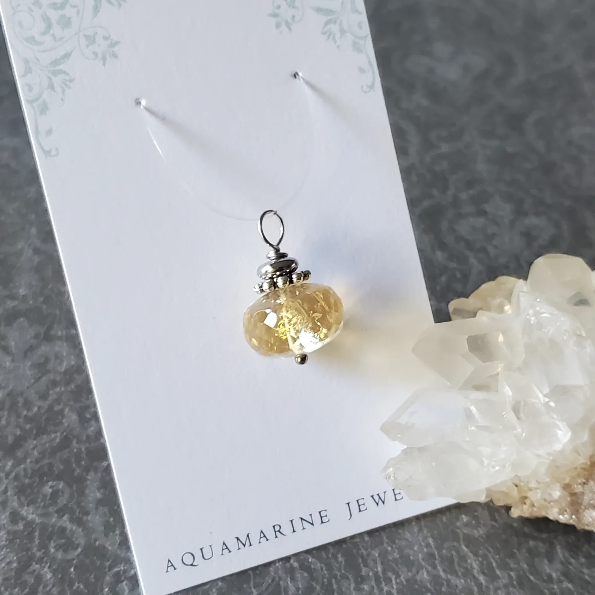 22mm x 14mm x 14mm Citrine Pendant (photo 4 of 11)
