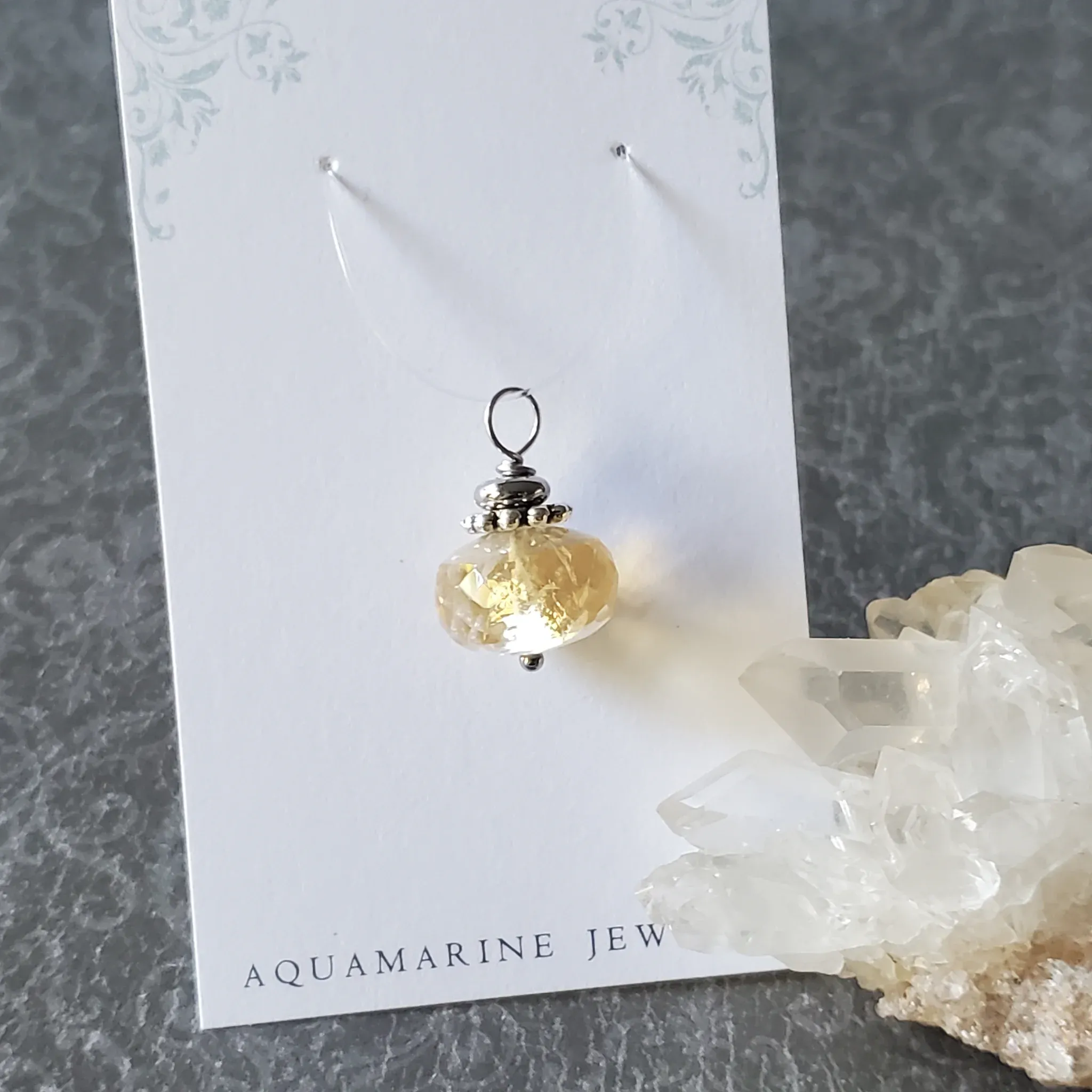 22mm x 14mm x 14mm Citrine Pendant (photo 5 of 11)