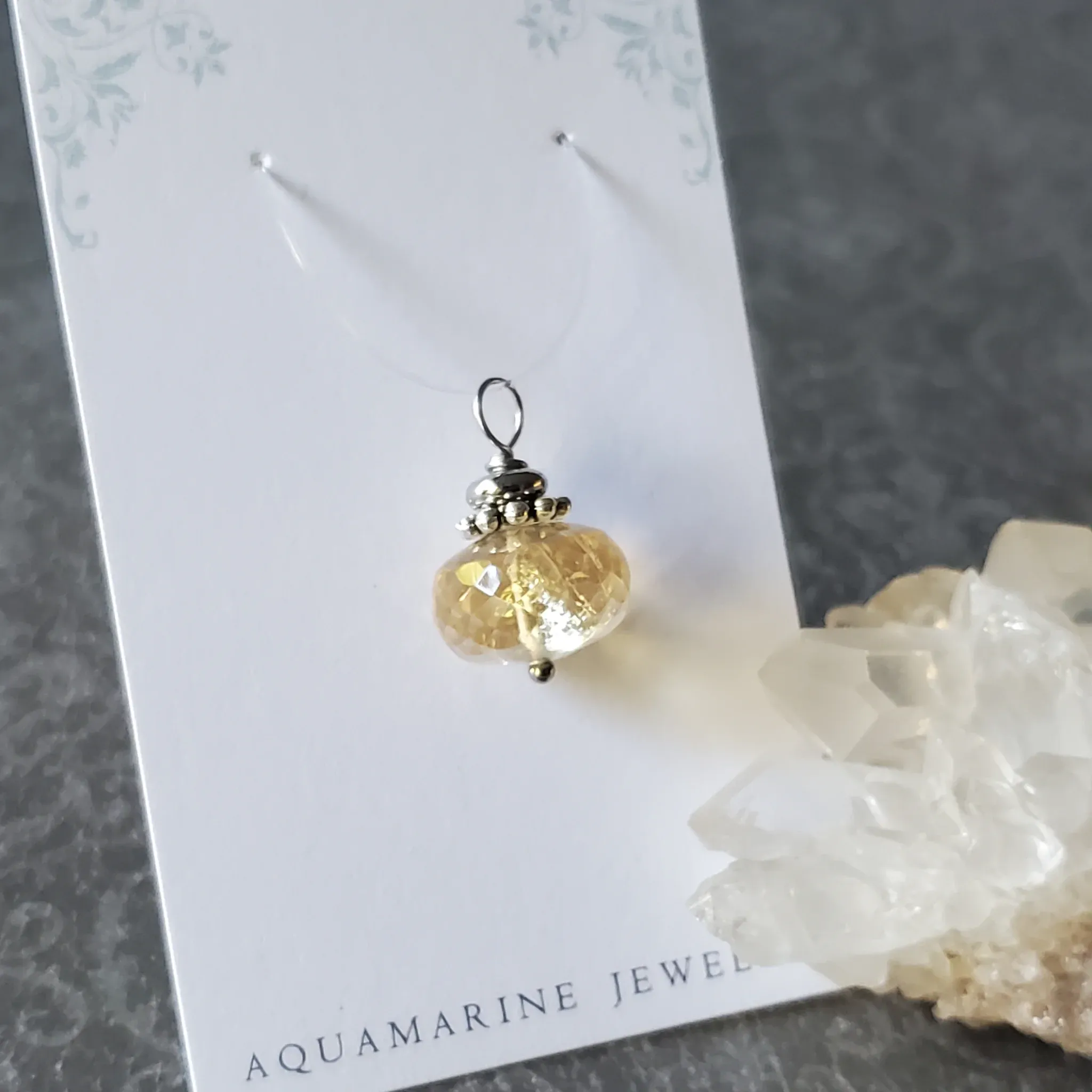 22mm x 14mm x 14mm Citrine Pendant (photo 6 of 11)
