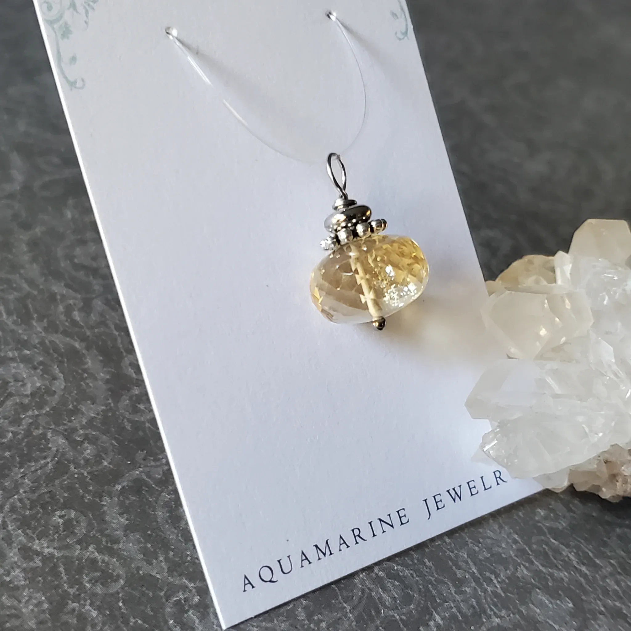 22mm x 14mm x 14mm Citrine Pendant (photo 7 of 11)