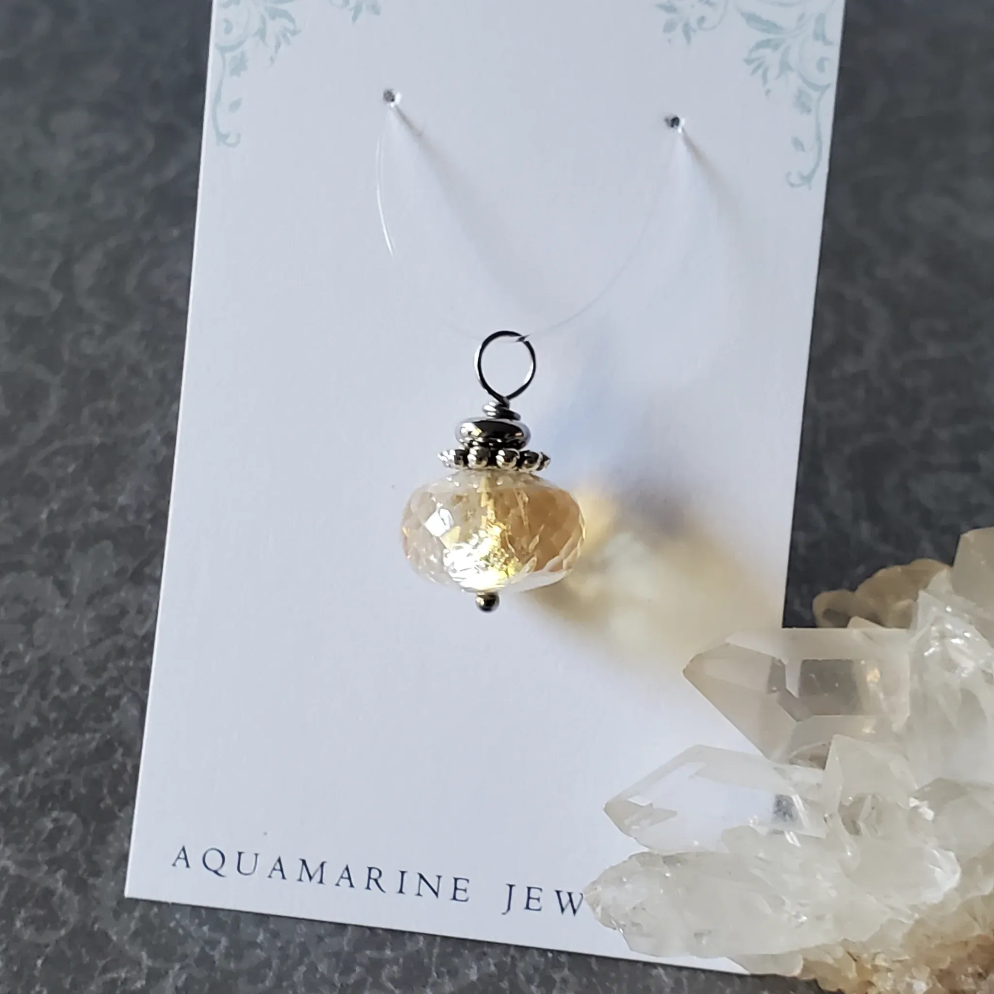 22mm x 14mm x 14mm Citrine Pendant (photo 8 of 11)
