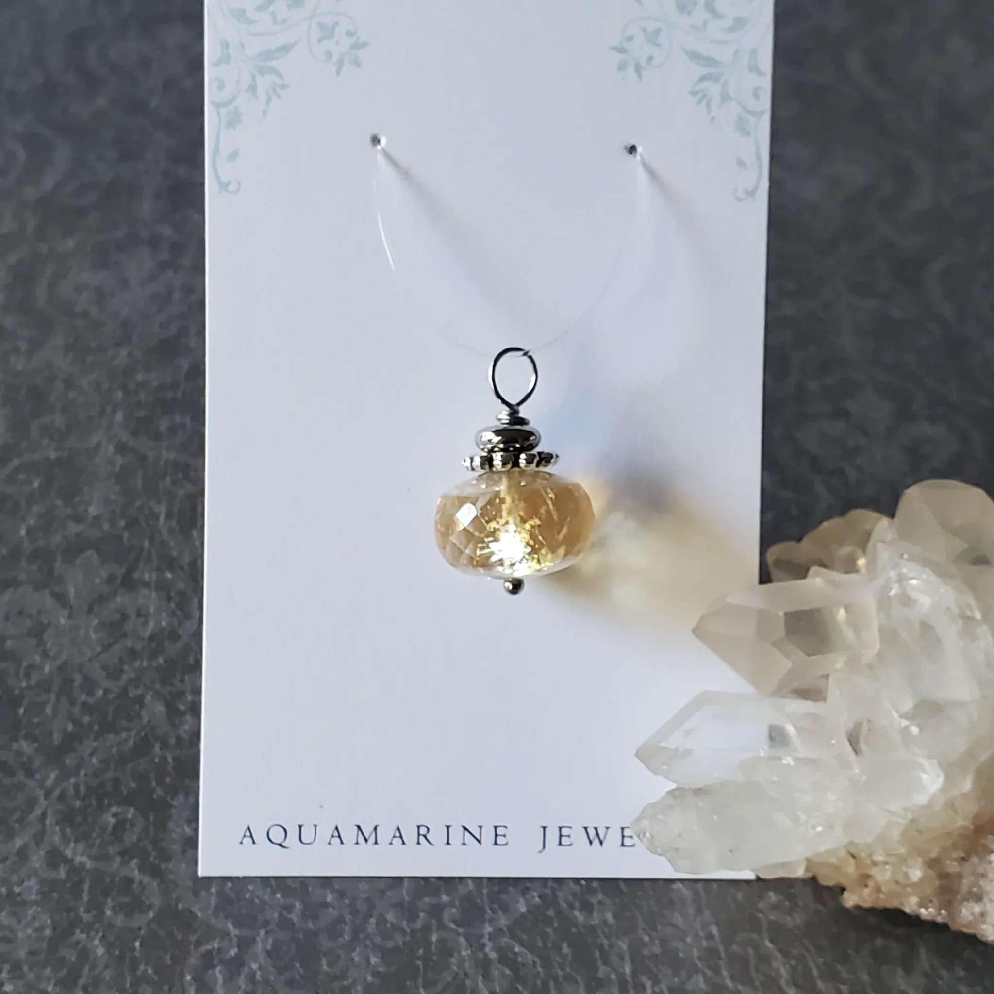 22mm x 14mm x 14mm Citrine Pendant (photo 9 of 11)