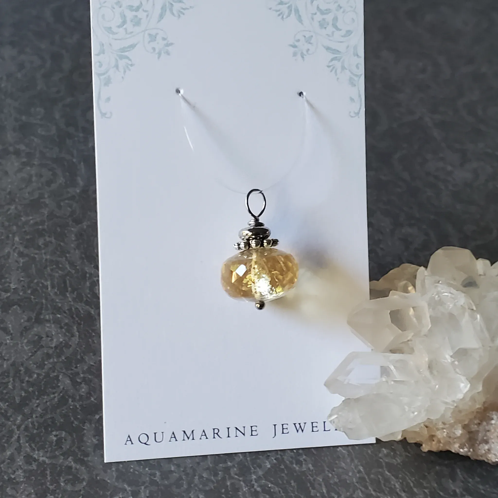 22mm x 14mm x 14mm Citrine Pendant (photo 10 of 11)