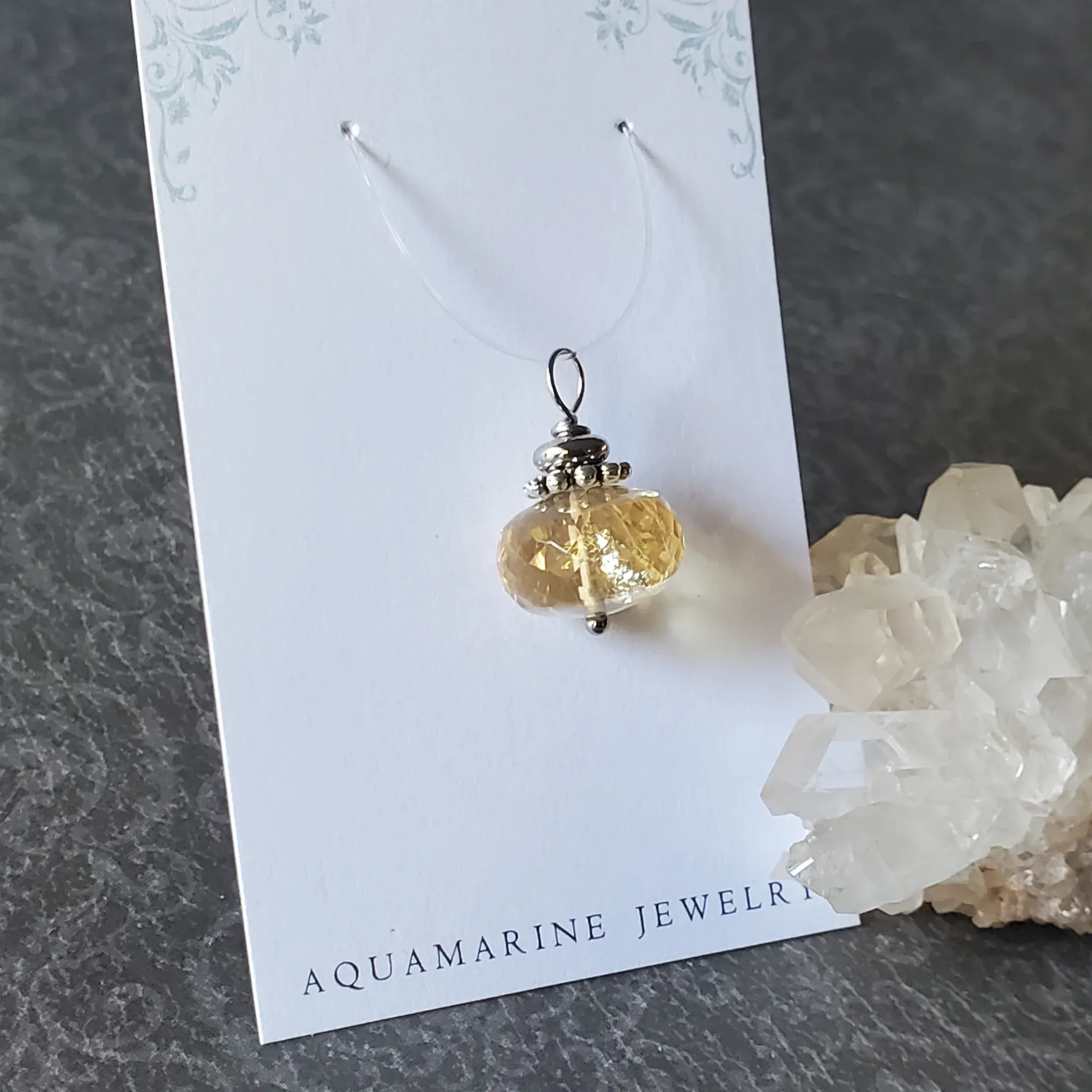22mm x 14mm x 14mm Citrine Pendant (photo 11 of 11)
