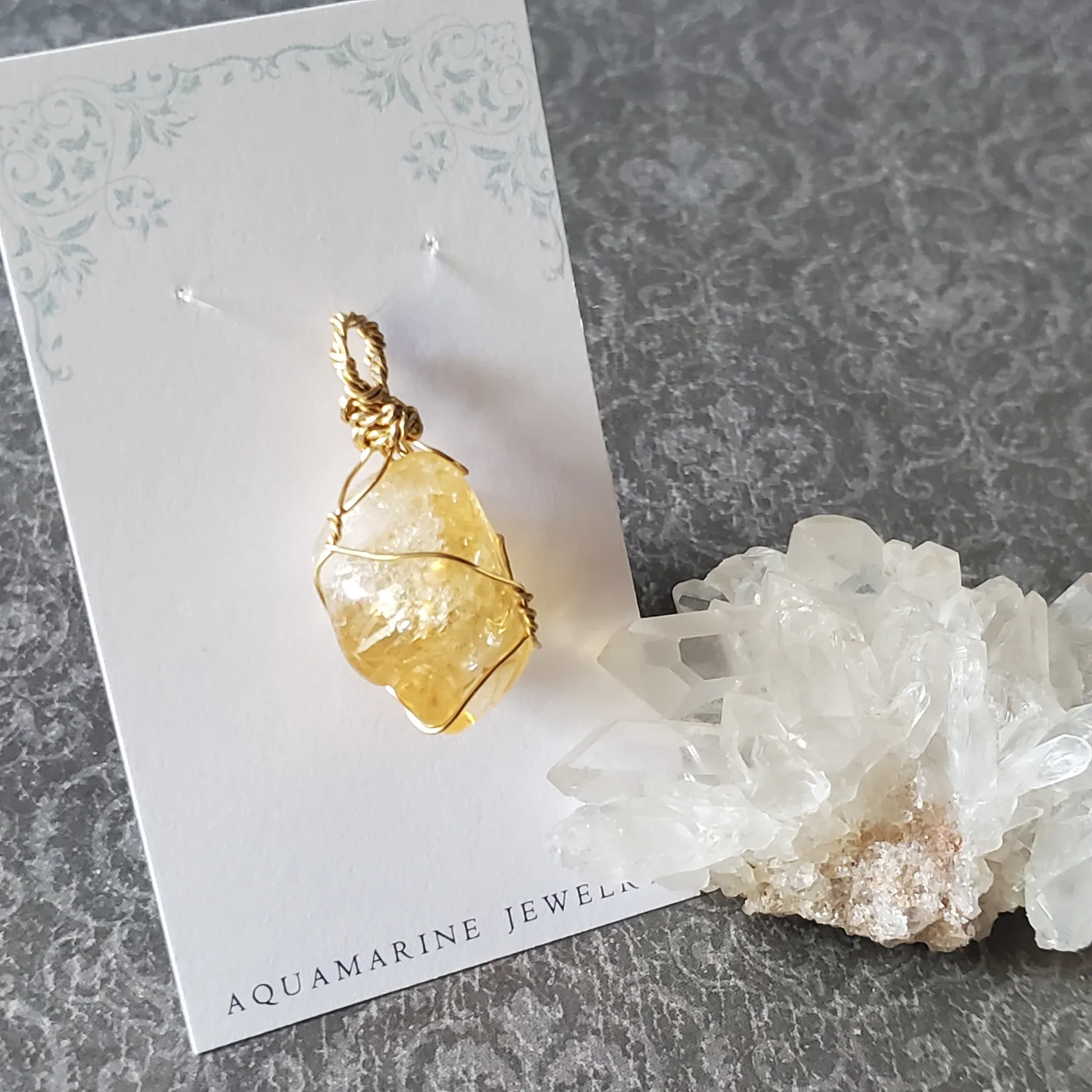 39mm x 20mm x 16mm Citrine Pendant (photo 2 of 10)