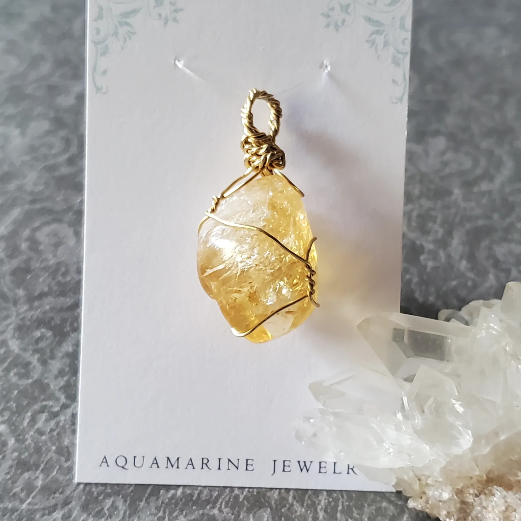 39mm x 20mm x 16mm Citrine Pendant (photo 6 of 10)