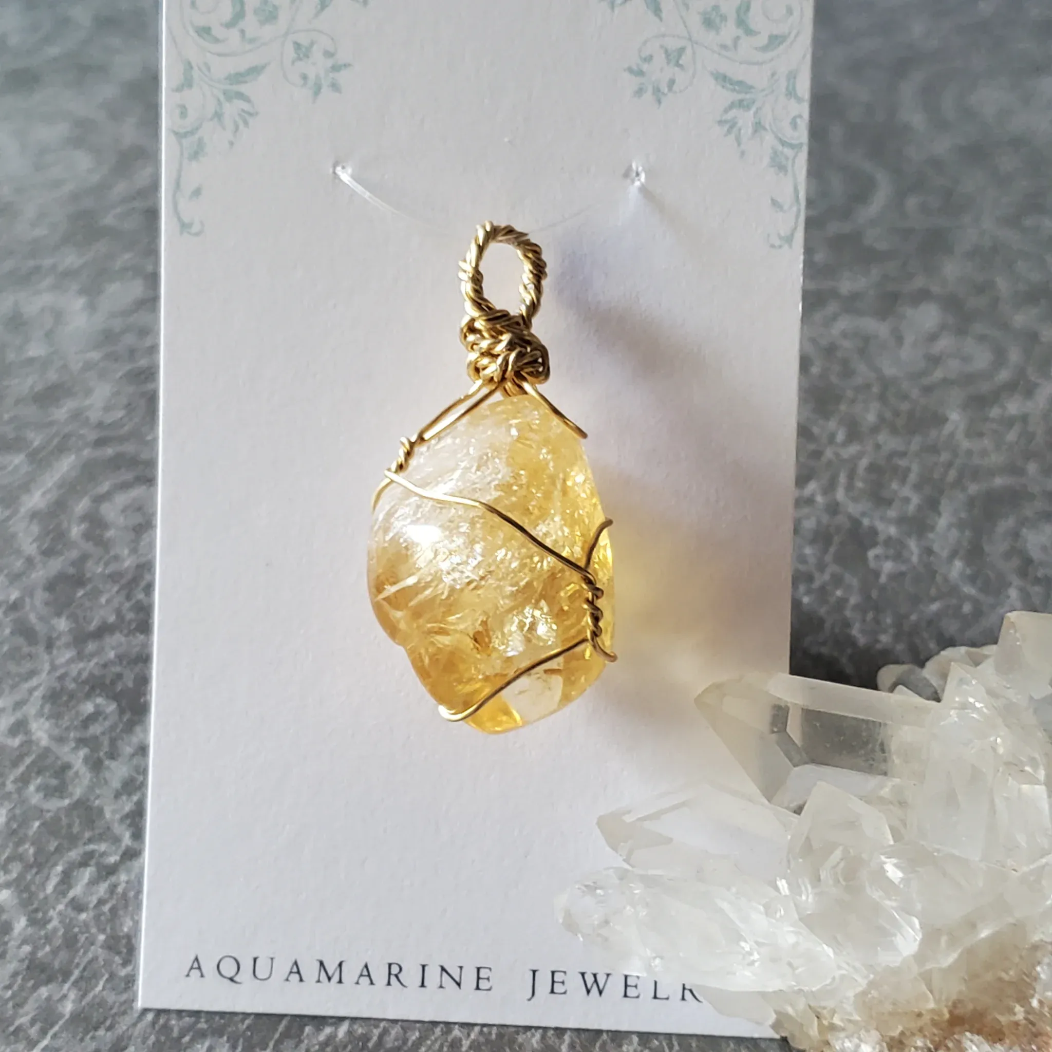 39mm x 20mm x 16mm Citrine Pendant (photo 8 of 10)