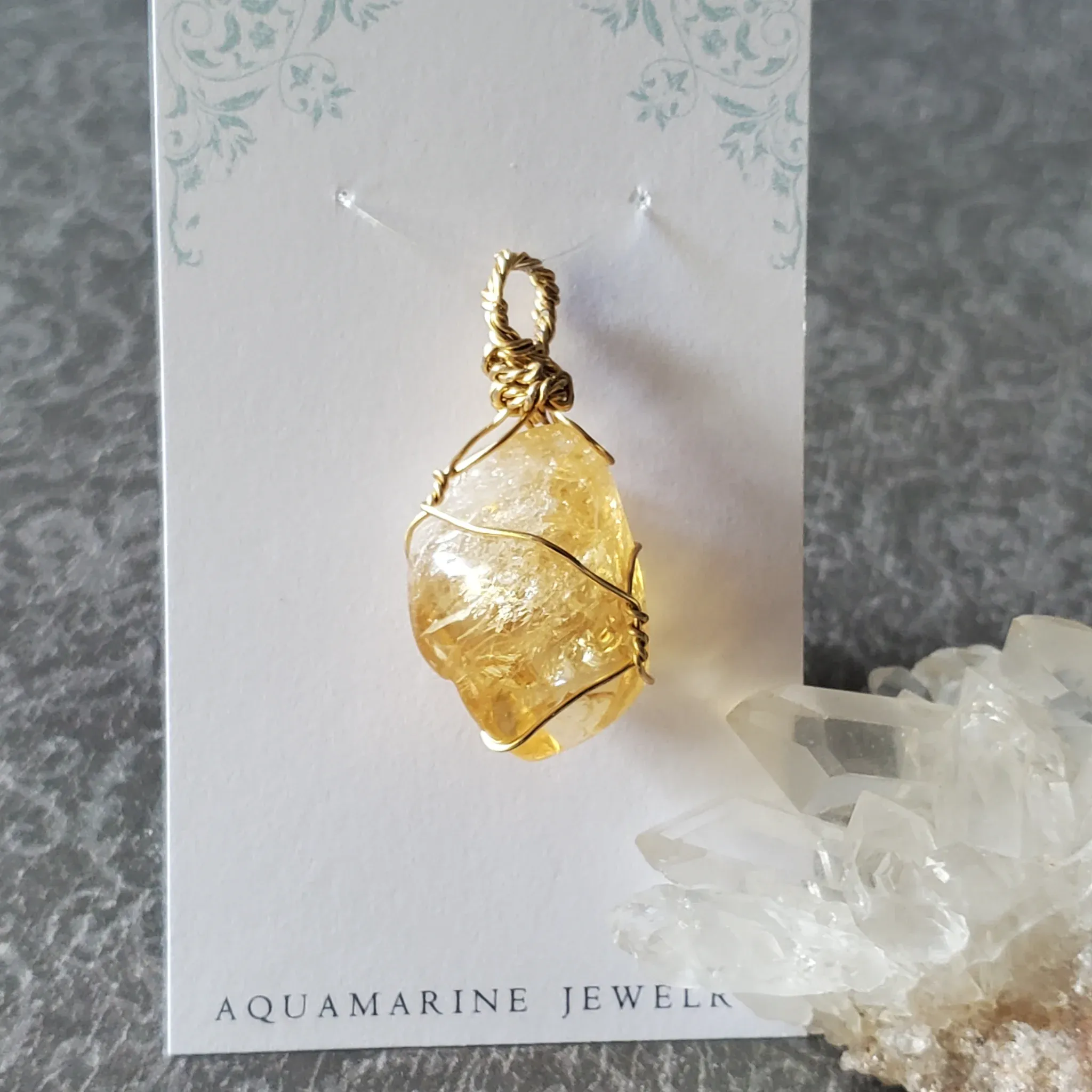 39mm x 20mm x 16mm Citrine Pendant (photo 9 of 10)