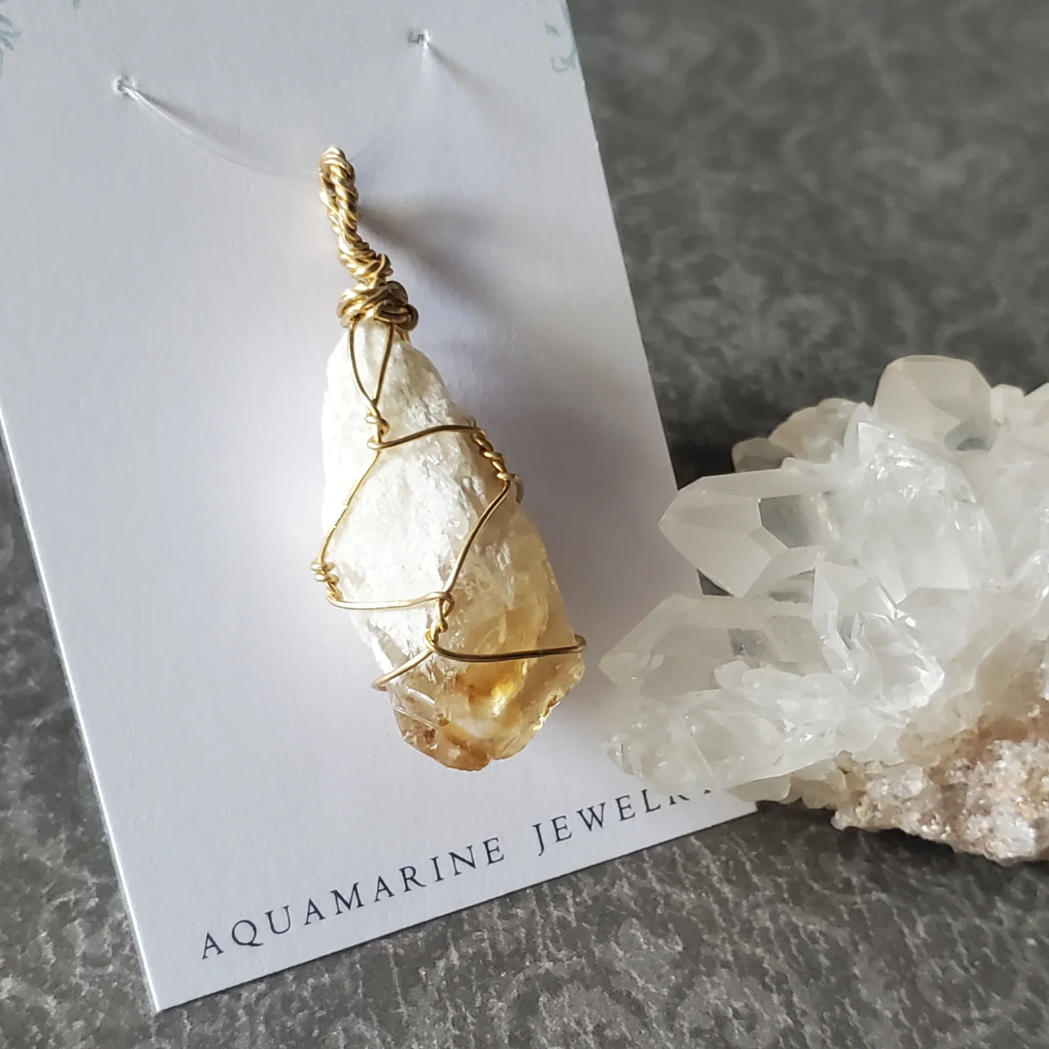 47mm x 19mm x 14mm Citrine Pendant