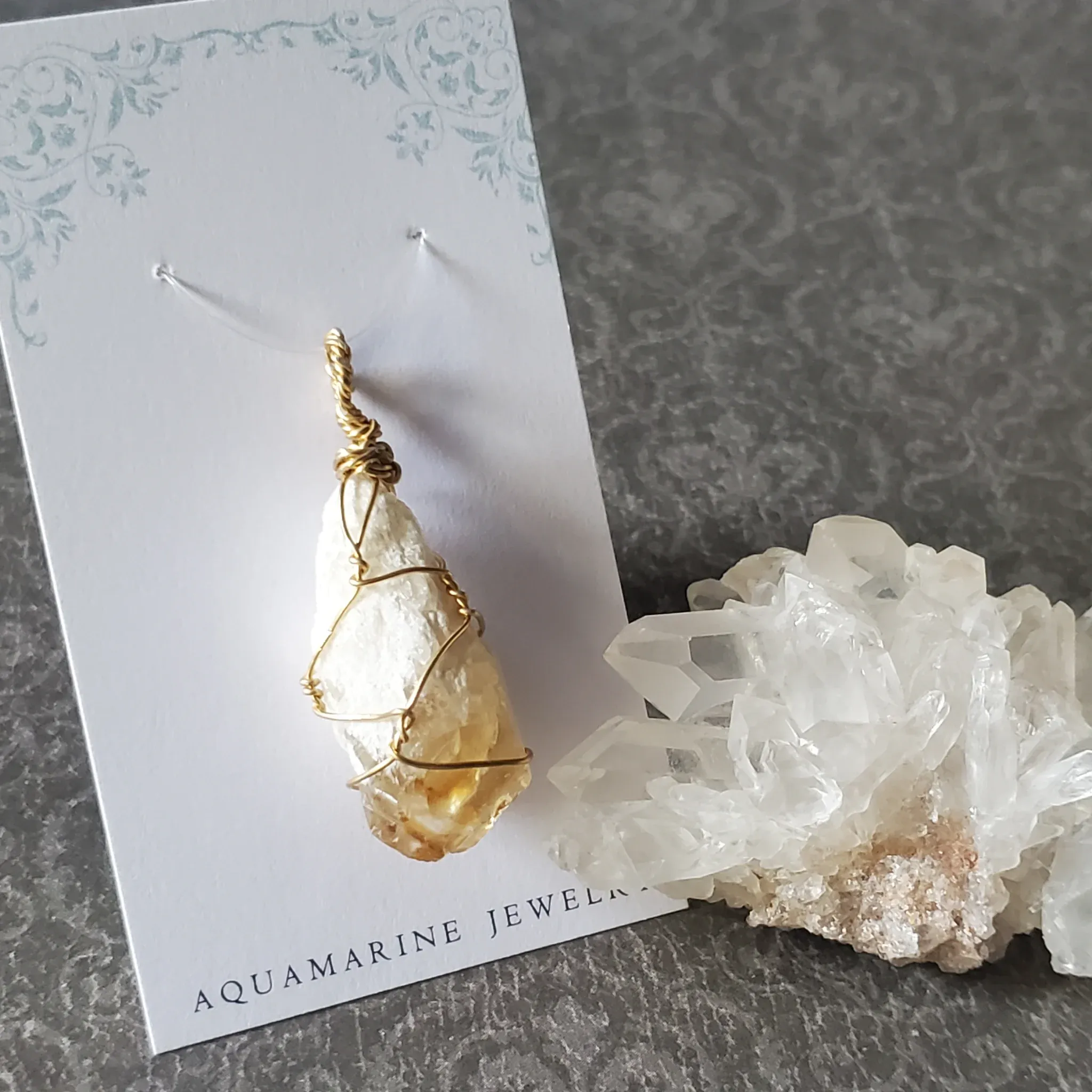 47mm x 19mm x 14mm Citrine Pendant (photo 2 of 10)