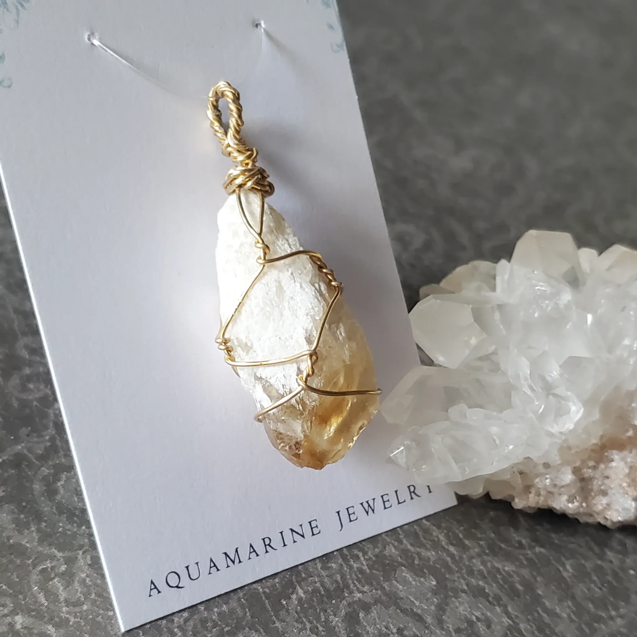 47mm x 19mm x 14mm Citrine Pendant (photo 3 of 10)