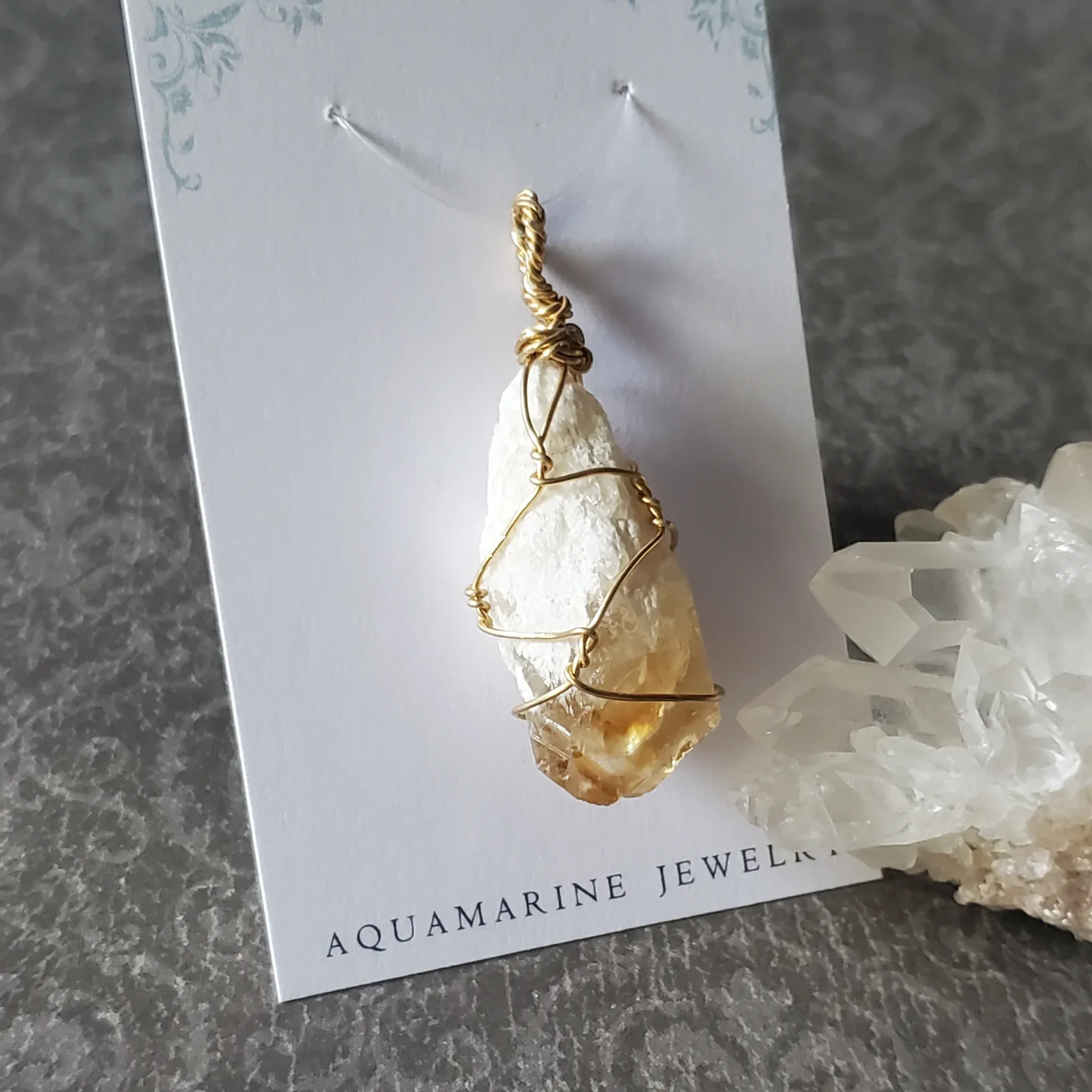 47mm x 19mm x 14mm Citrine Pendant (photo 4 of 10)