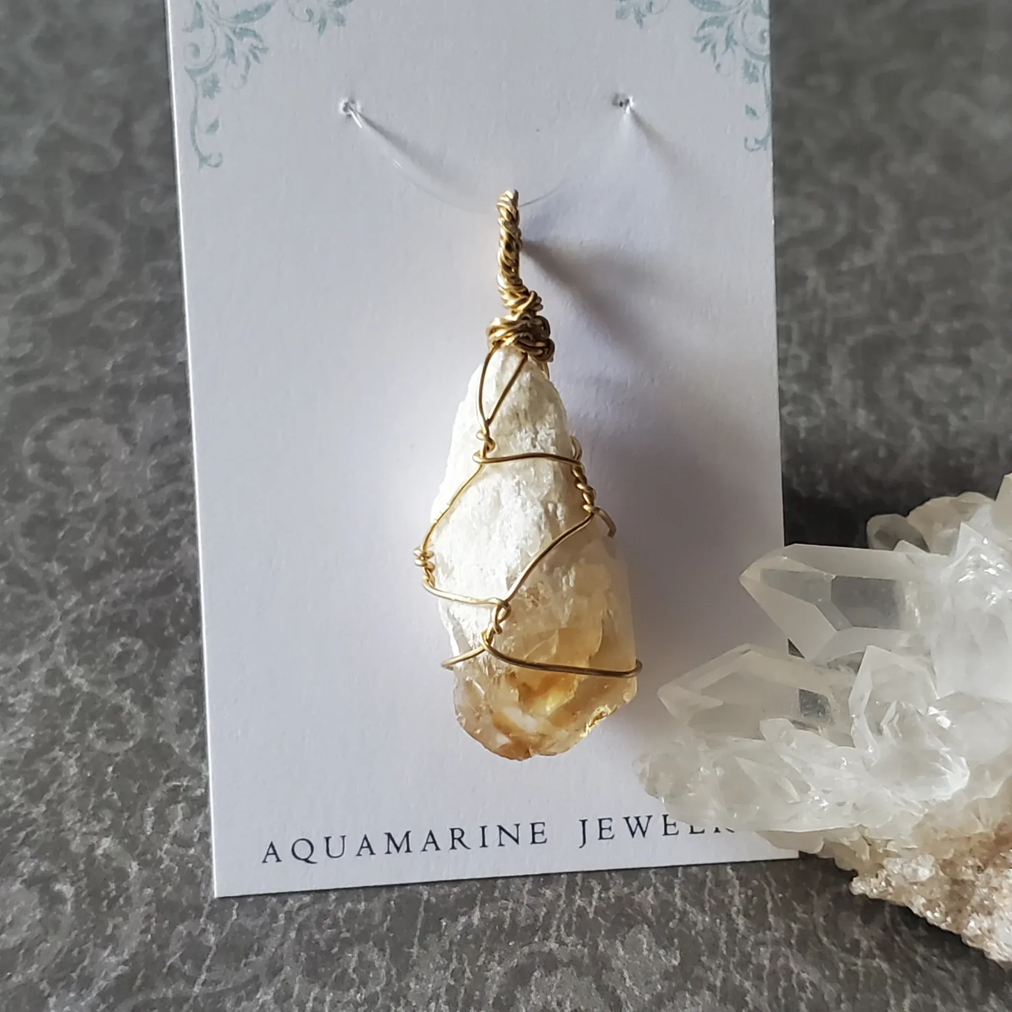 47mm x 19mm x 14mm Citrine Pendant (photo 5 of 10)